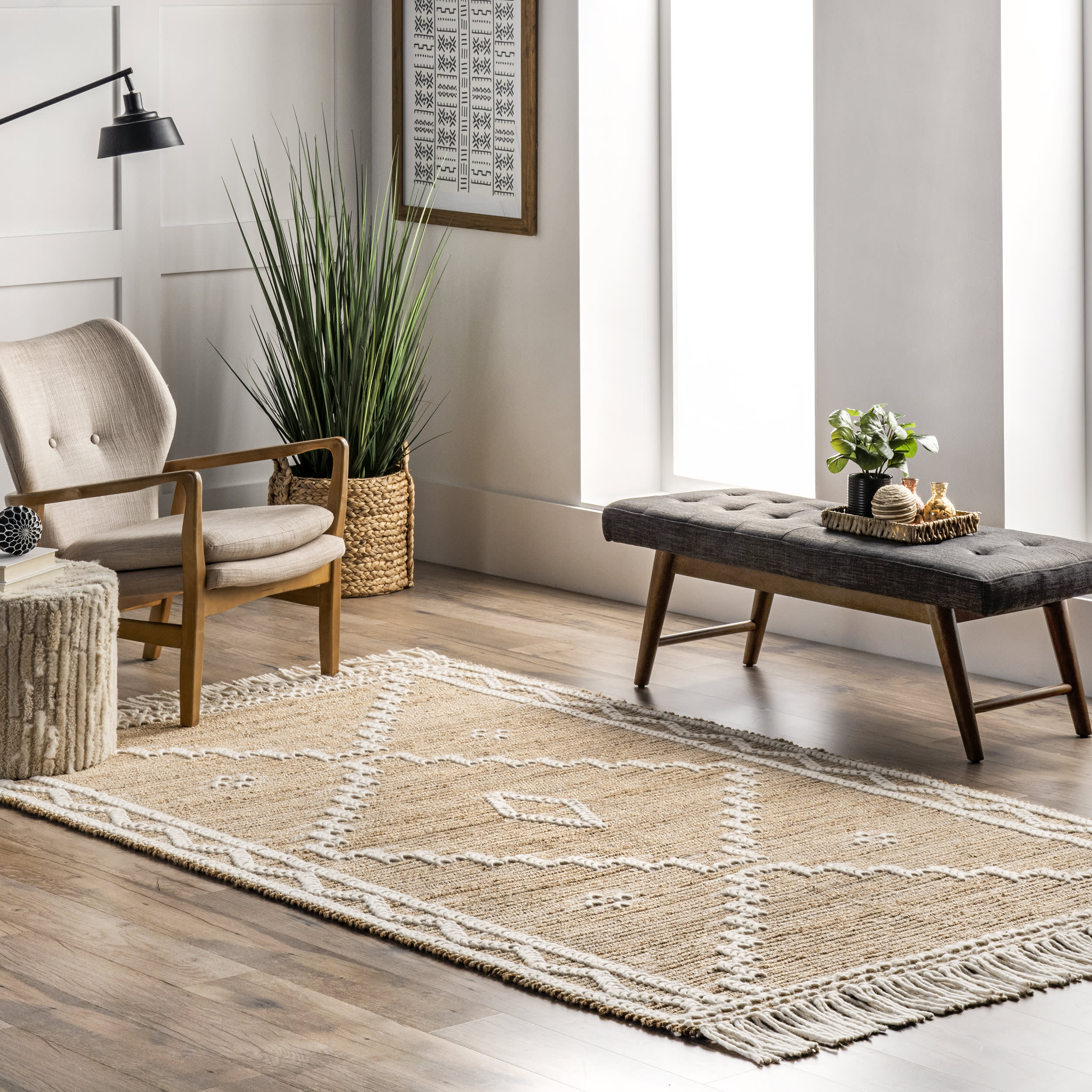 Jackie Natural Textured Rug | Natural - Image 2