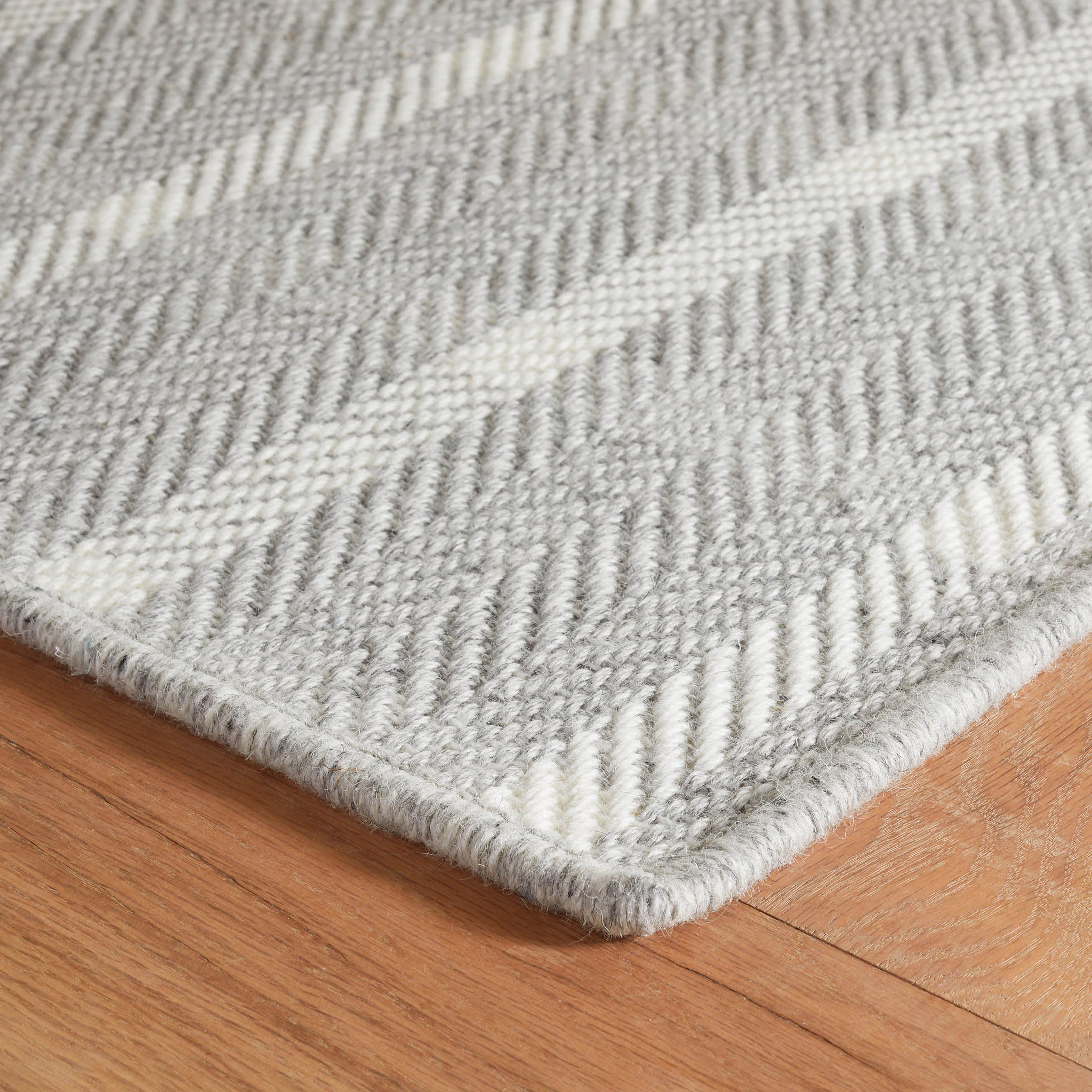 Jackson Woven Wool Custom Rug | Grey/Ivory - Image 4