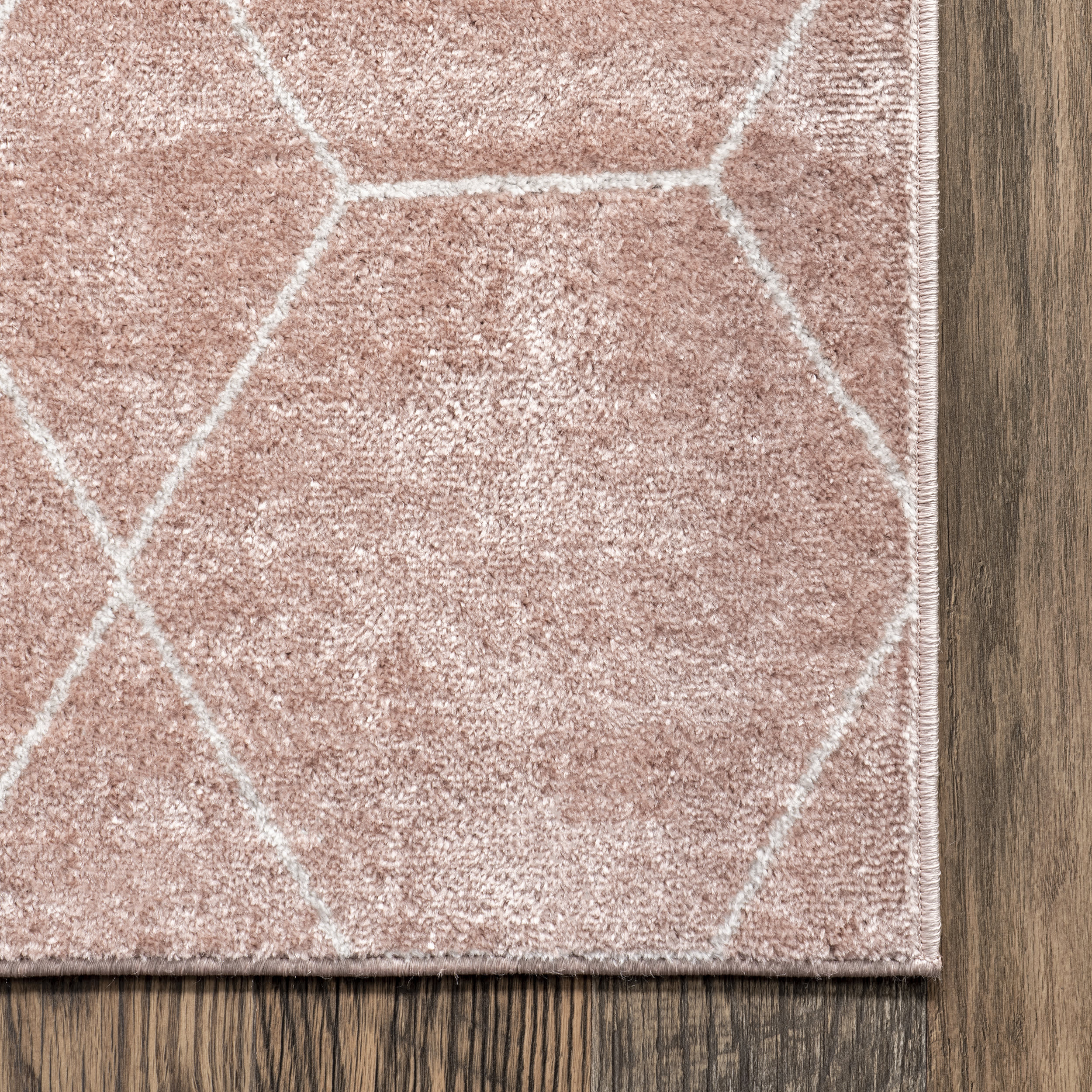 Jacqueline Honeycomb Trellis Rug | Pink - Image 3