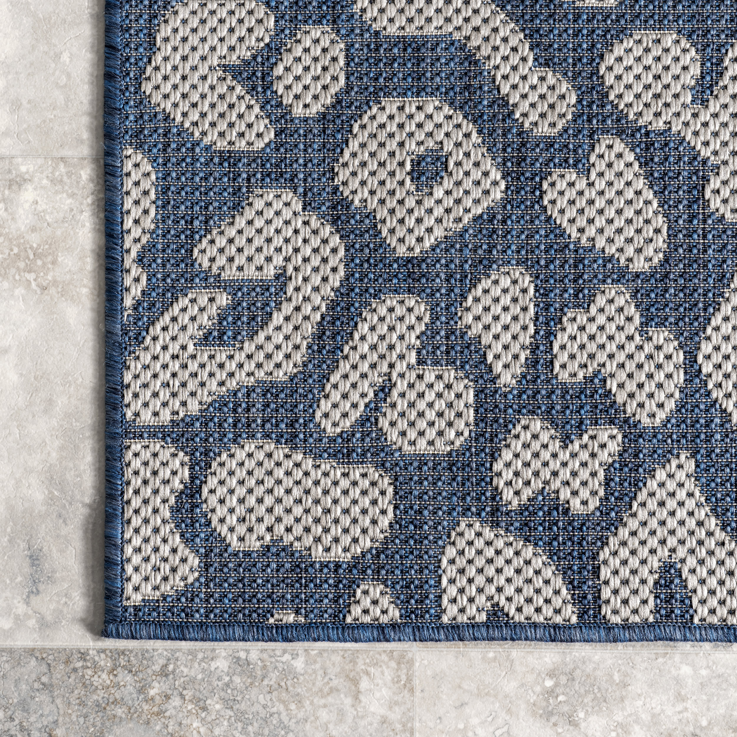 Jaelyn Leopard Spotted Indoor/Outdoor Rug | Blue - Image 3