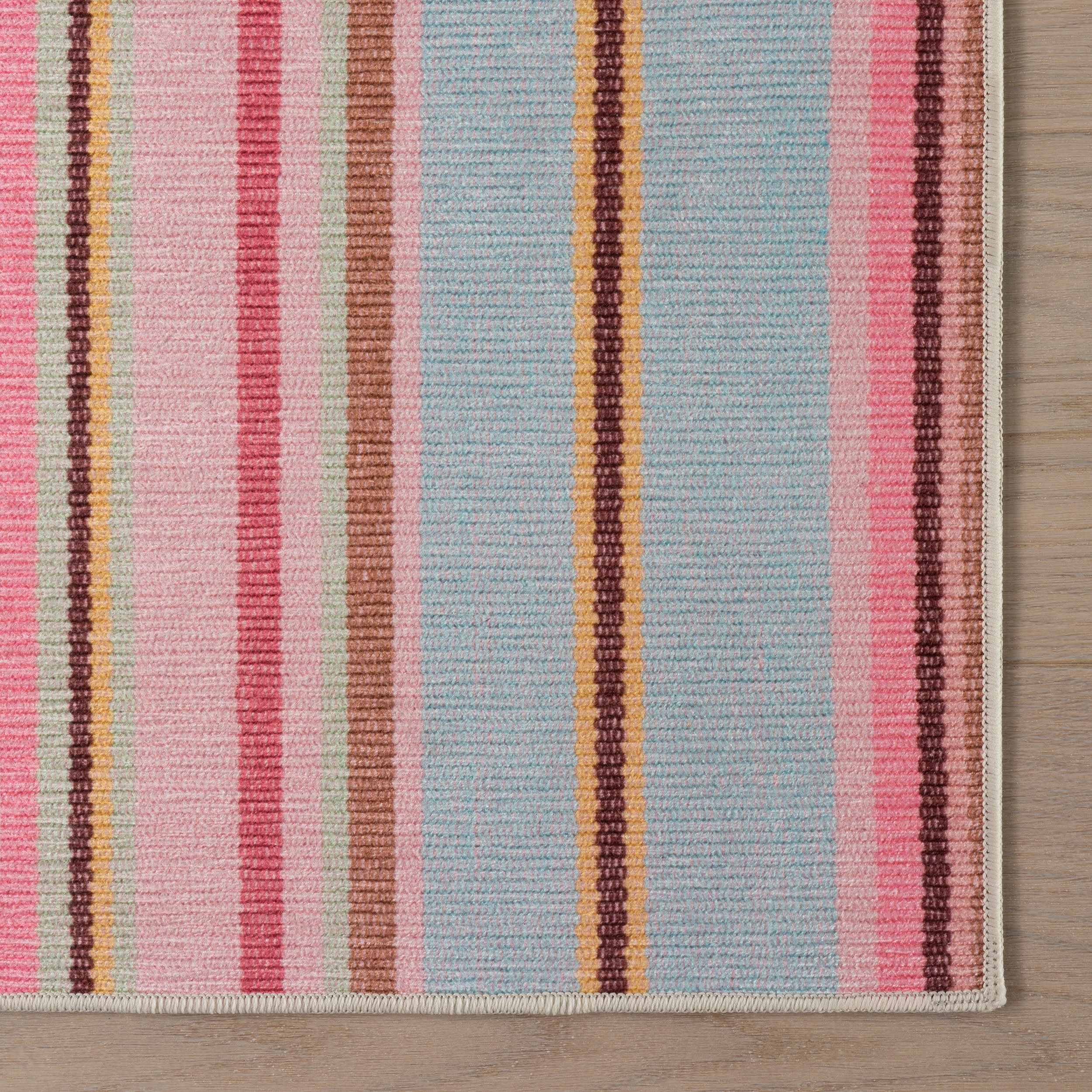 Jamaica Striped Machine Washable Rug | Multi - Image 6