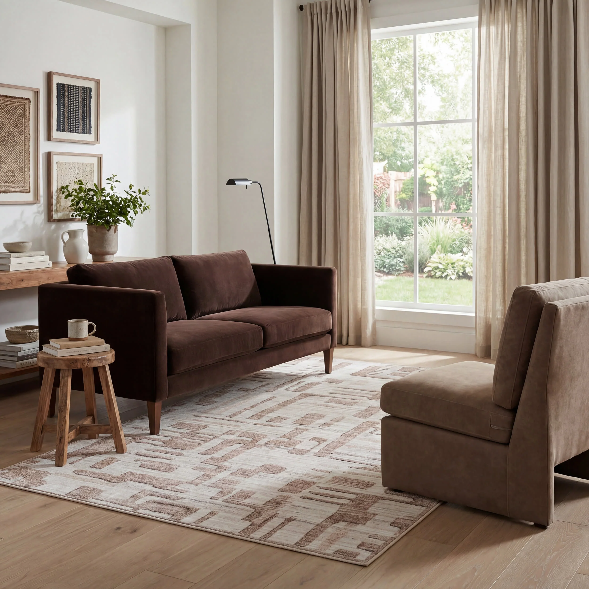 Janatha Moroccan Abstract Washable Rug | Ivory - Image 2