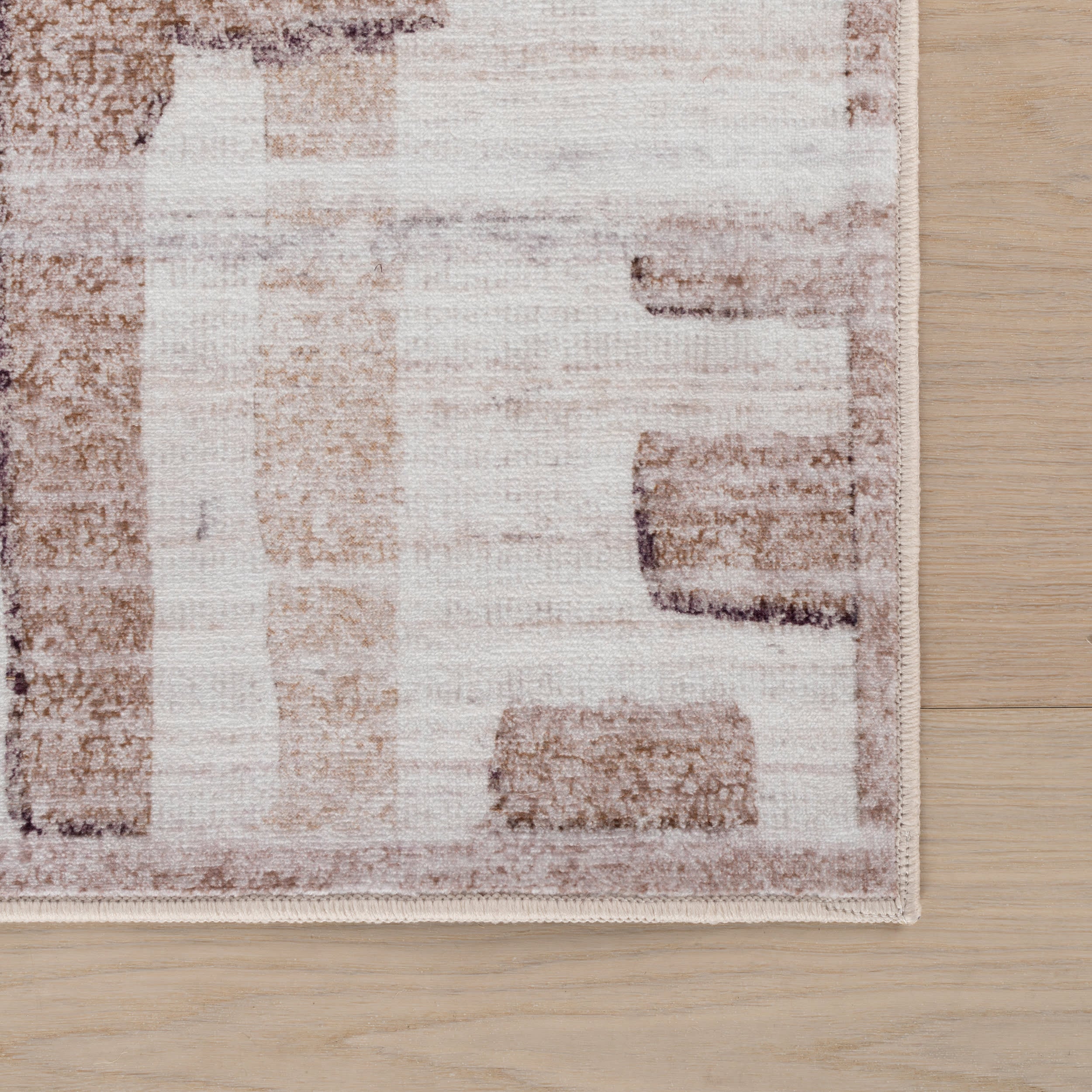Janatha Moroccan Abstract Washable Rug | Ivory - Image 4