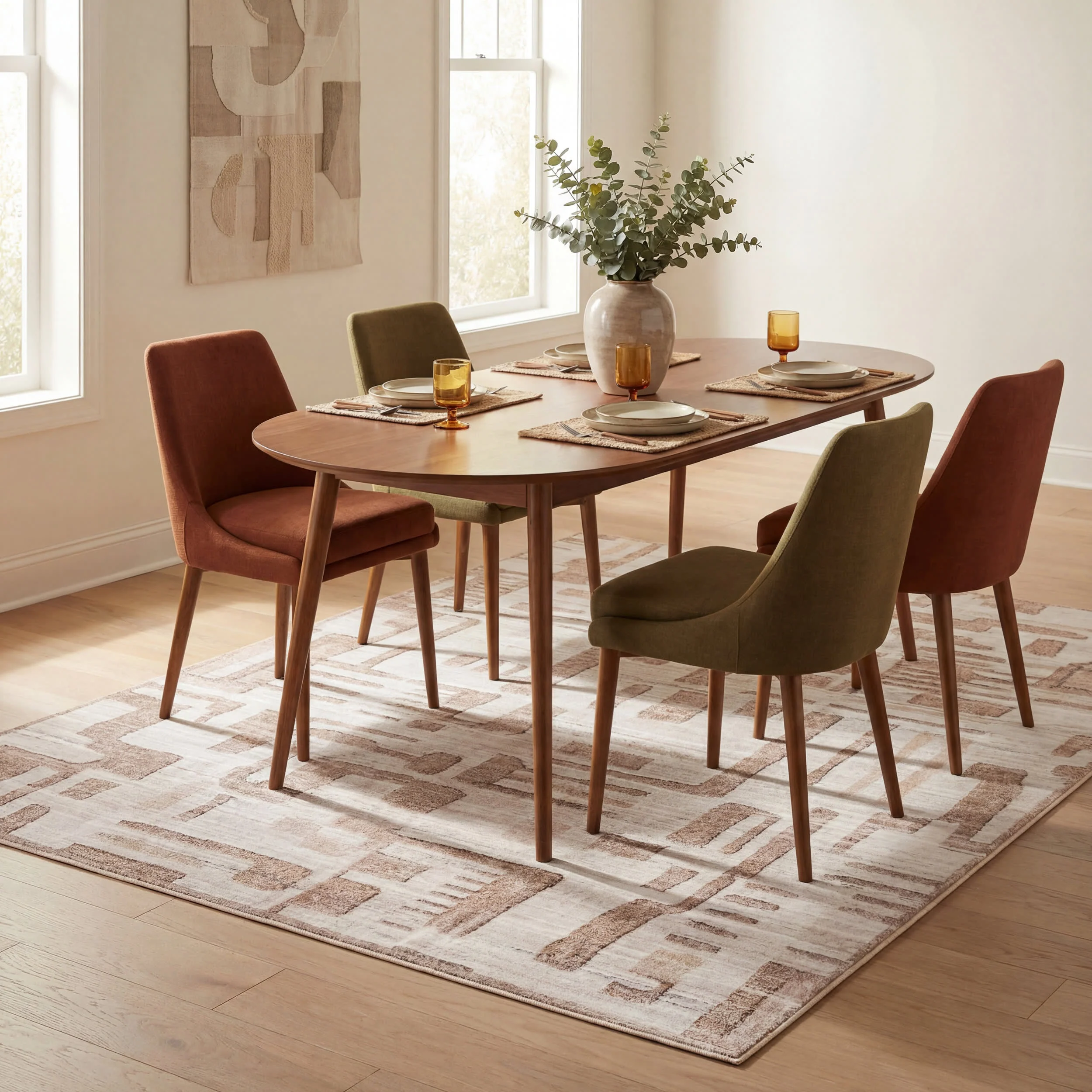 Janatha Moroccan Abstract Washable Rug | Ivory - Image 6