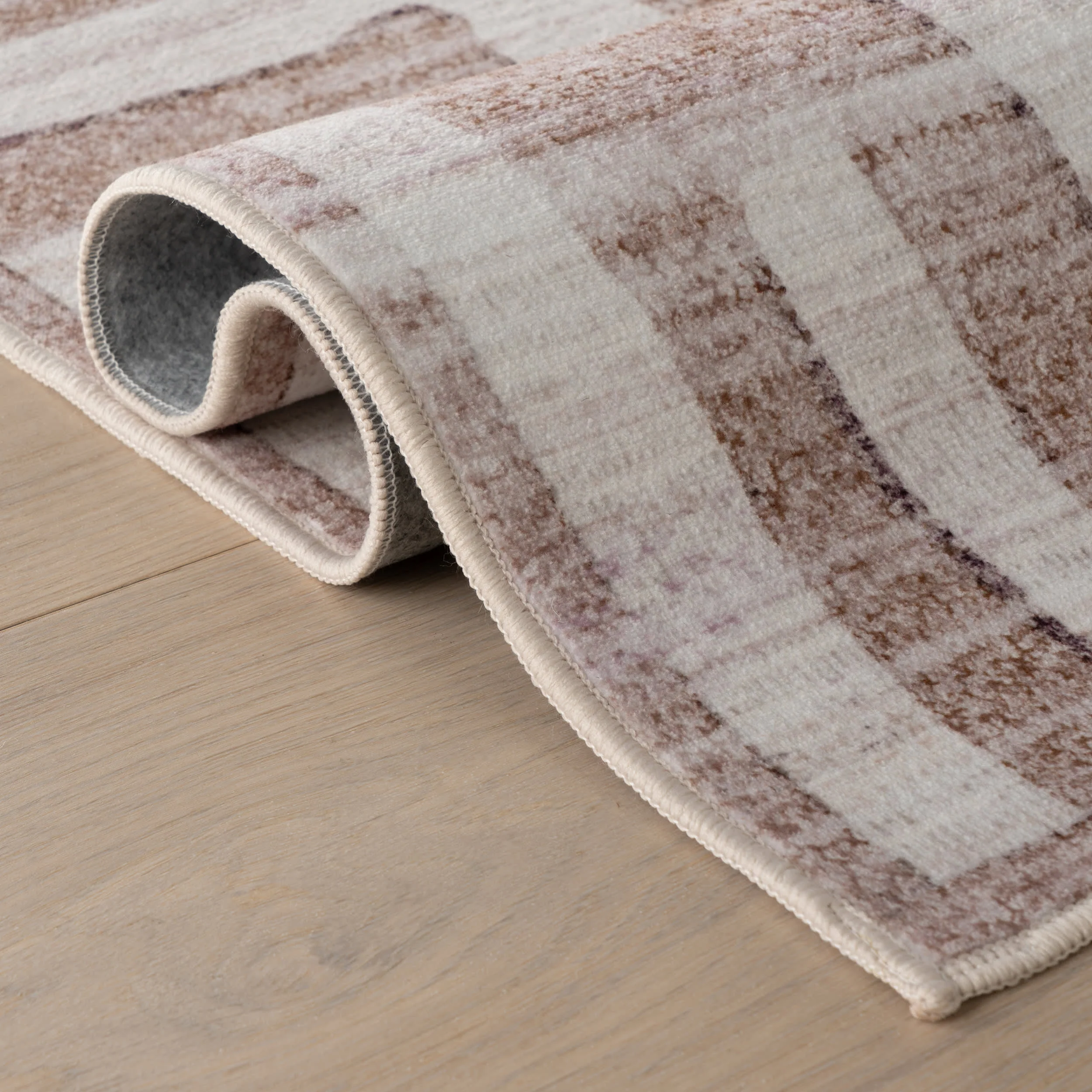 Janatha Moroccan Abstract Washable Rug | Ivory - Image 9