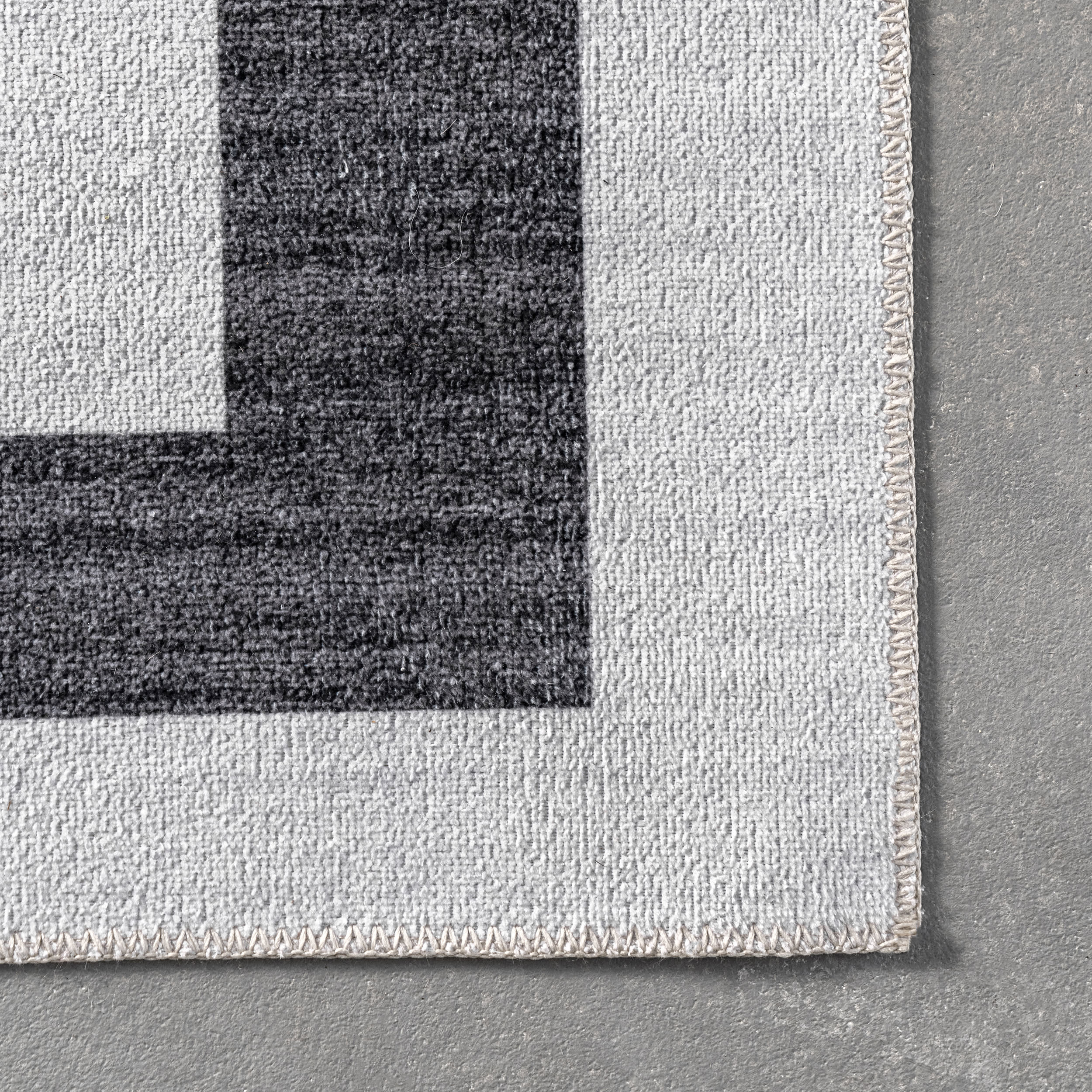 Janelle Washable Stripes Rug | Charcoal - Image 3