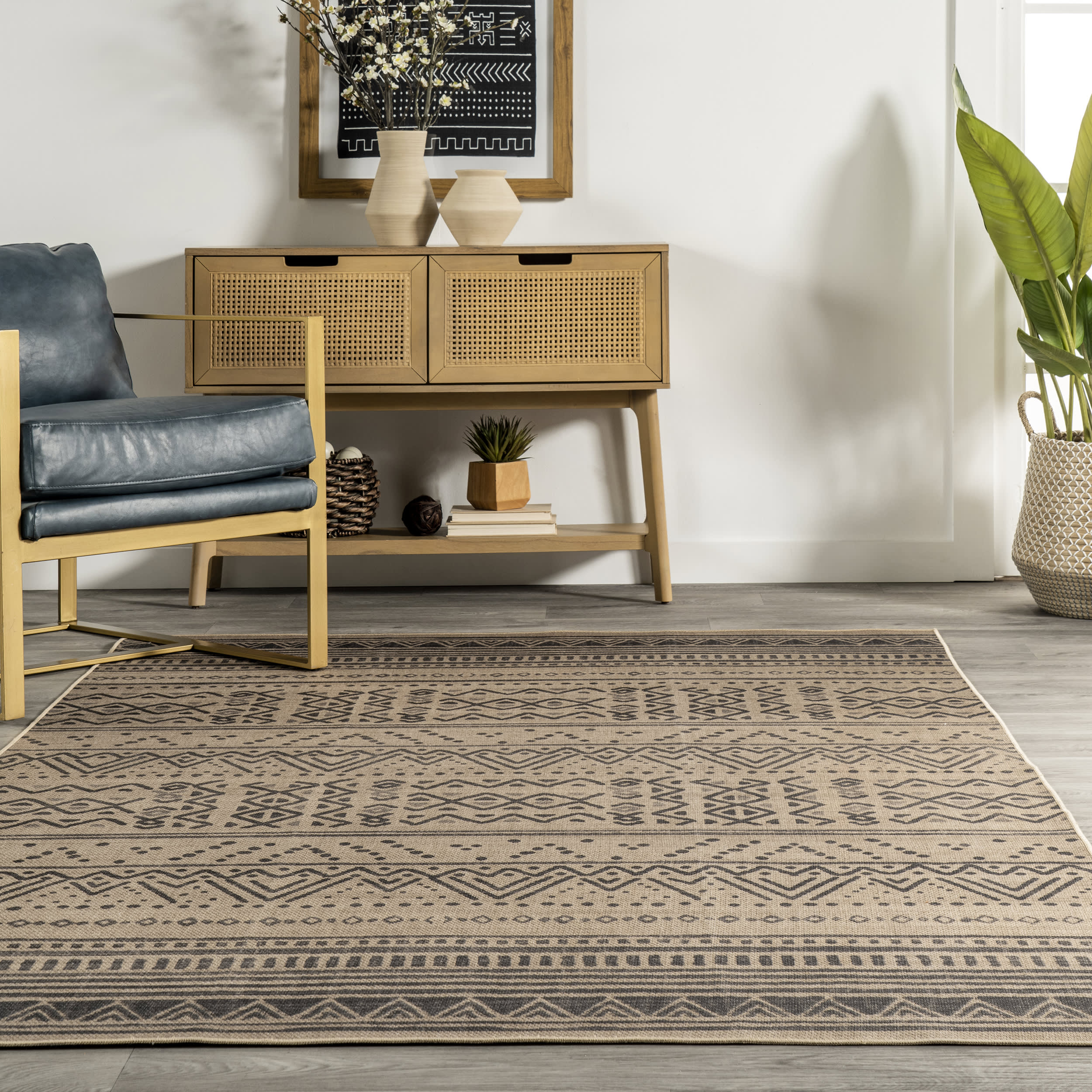Janet Easy-Jute Washable Bohemian Rug | Natural - Image 4