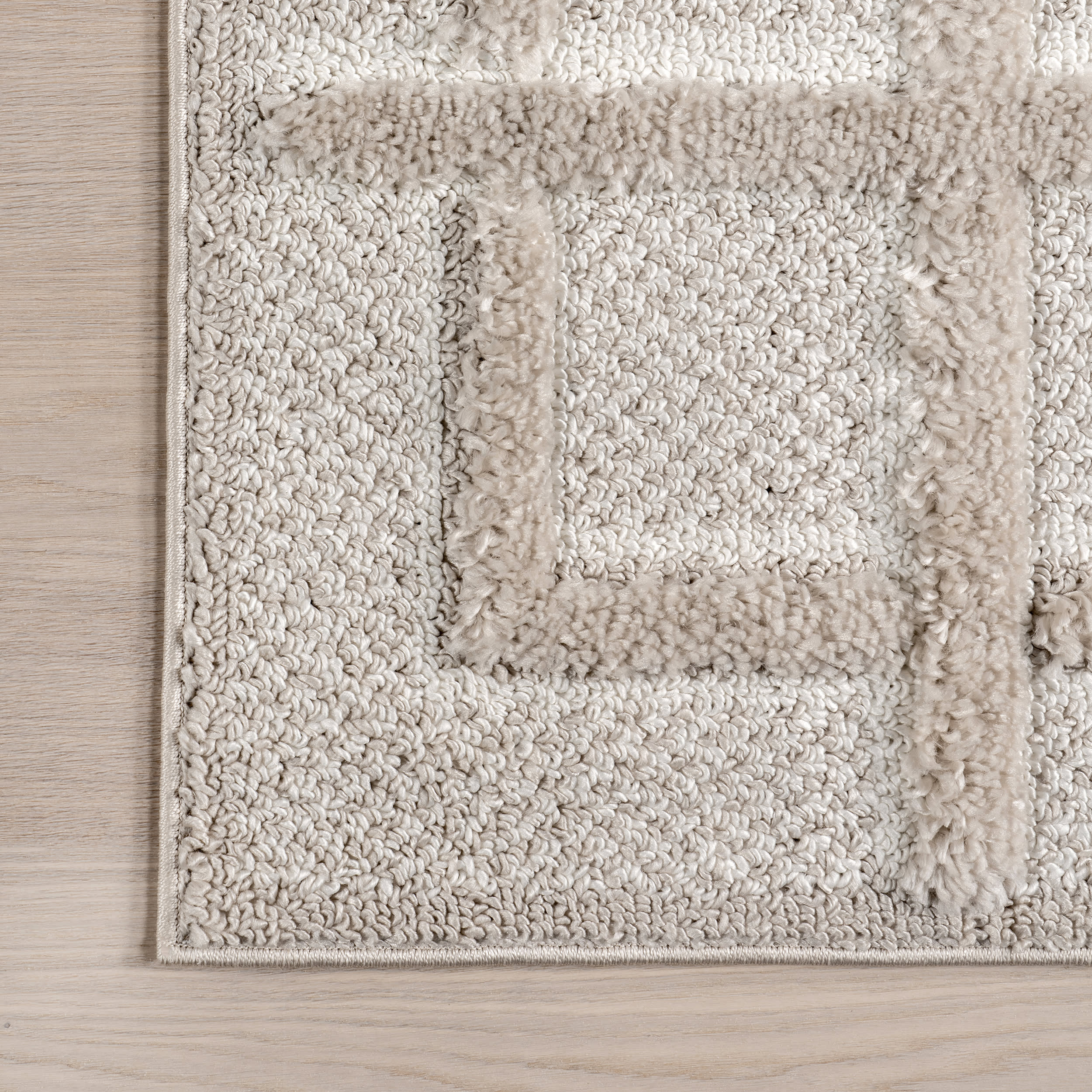 Janie Embossed Checker Rug | Ivory - Image 3