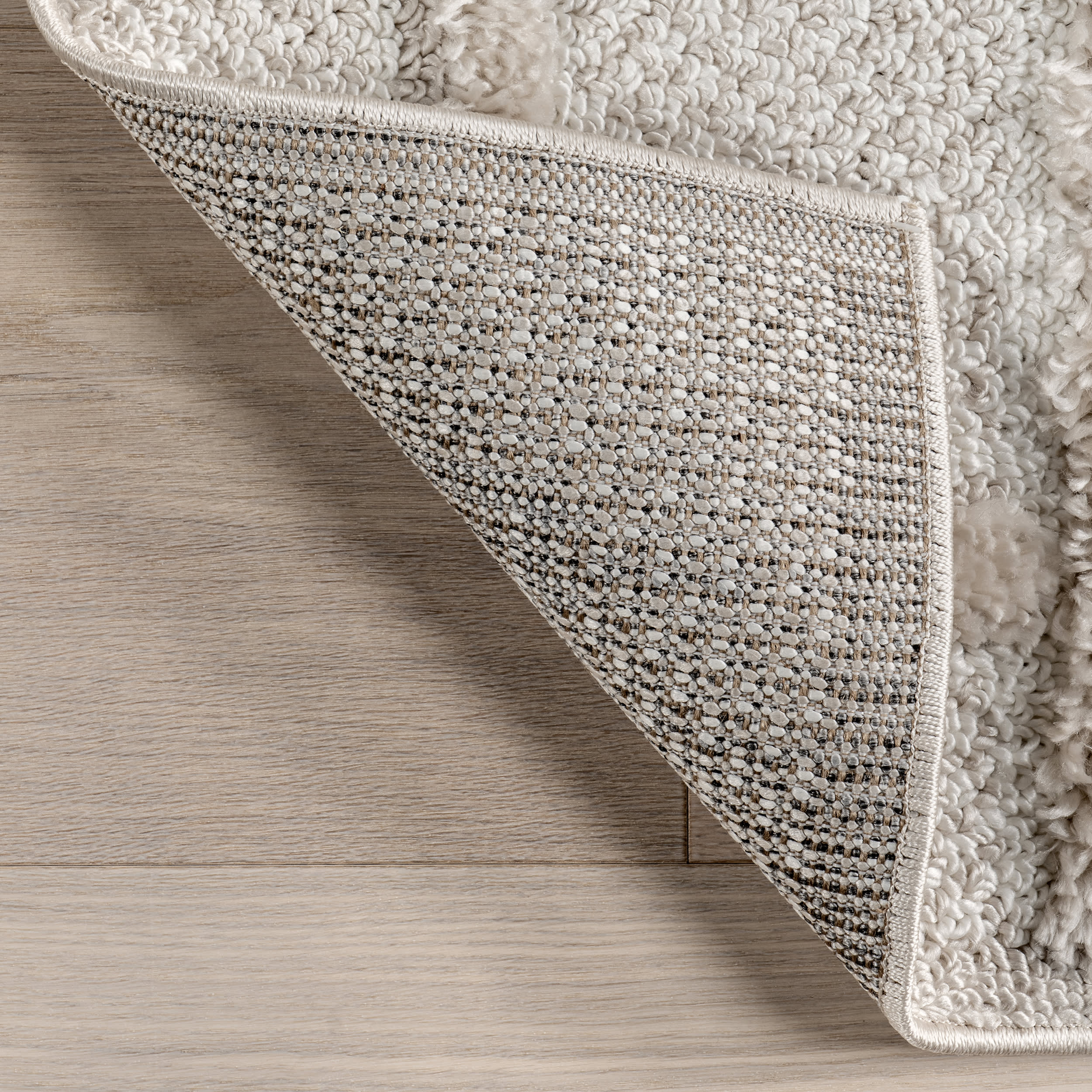 Janie Embossed Checker Rug | Ivory - Image 6