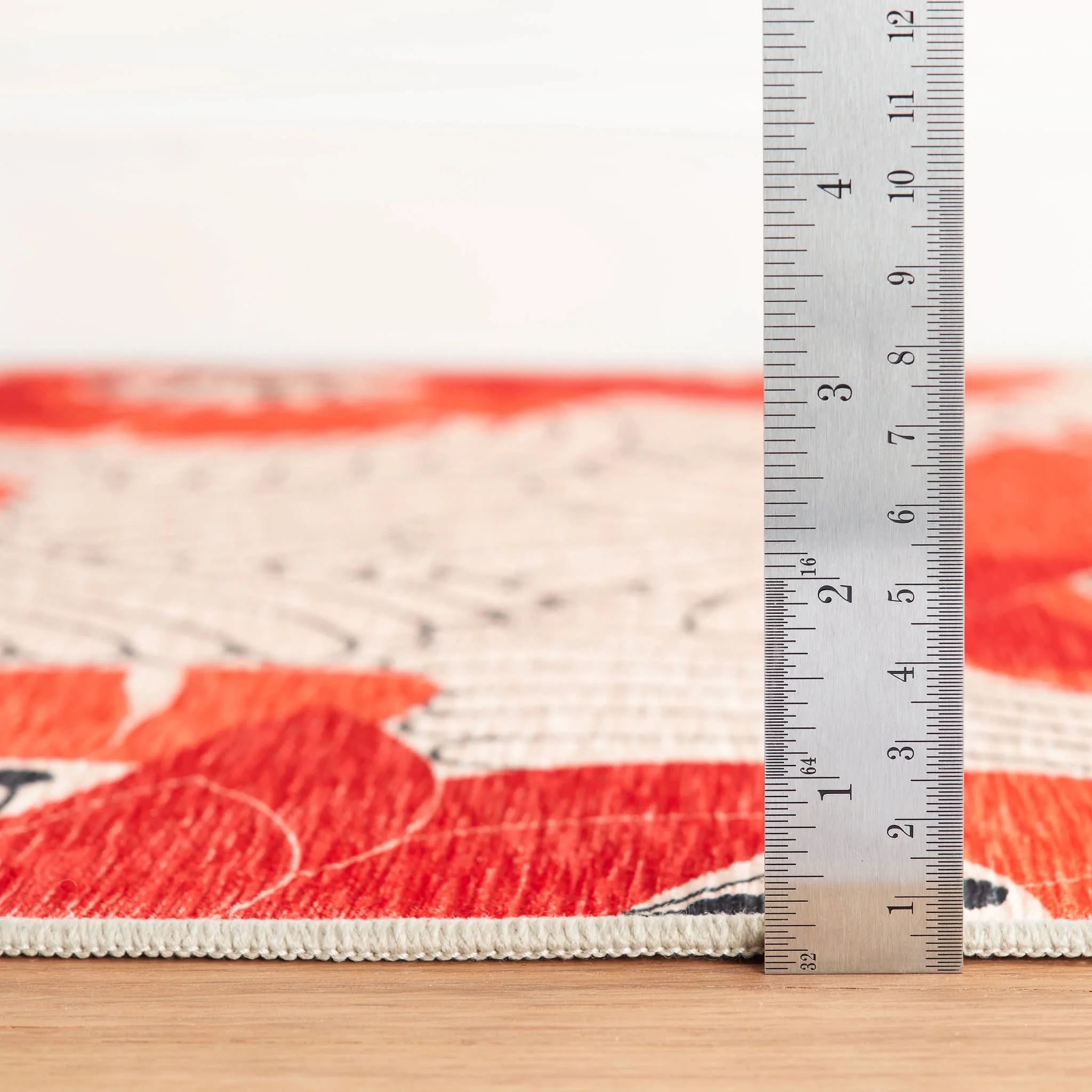 Japanese Poppy Machine Washable Rug | Multi - Image 5