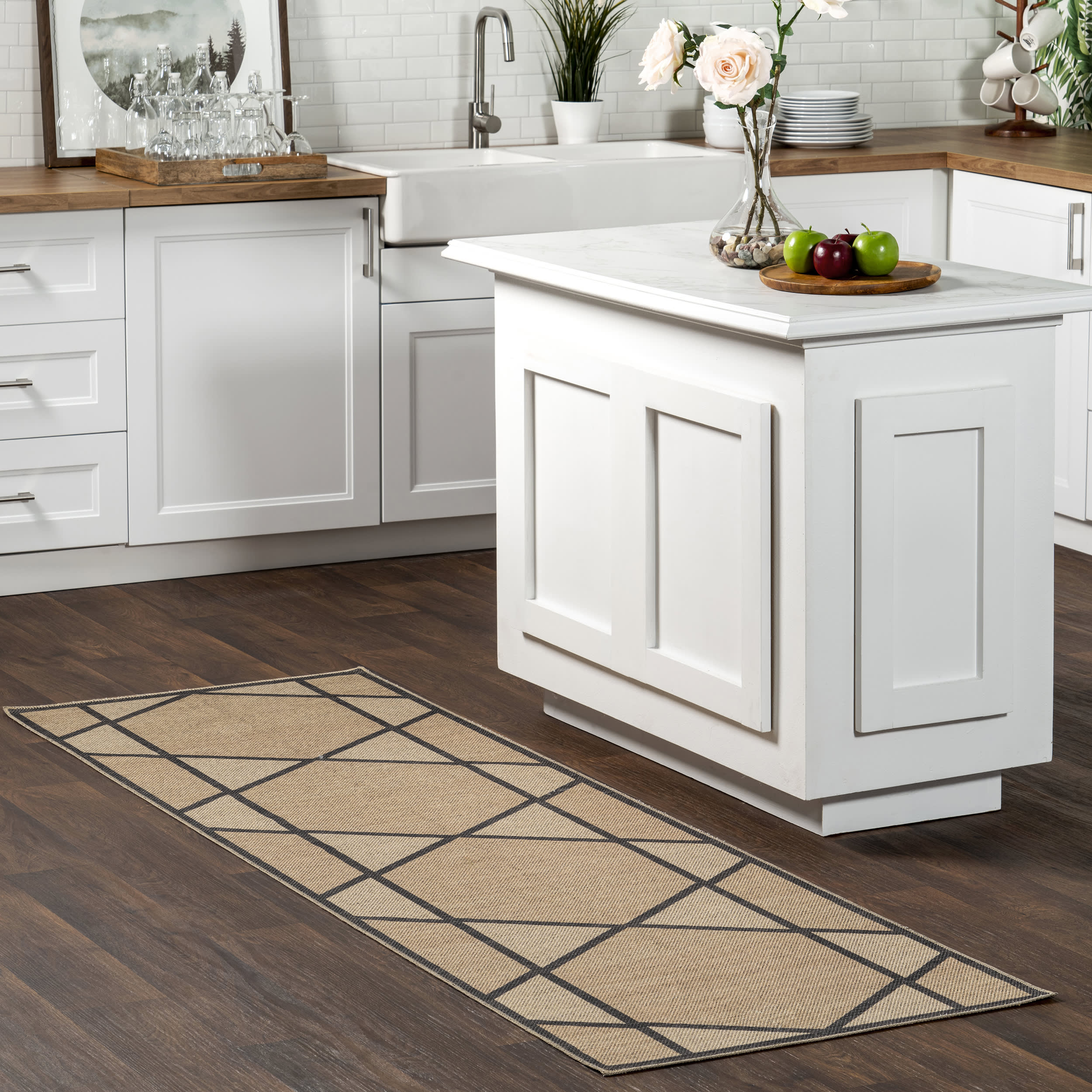 Jaquenetta Easy-Jute Washable Trellis Rug | Brown - Image 2