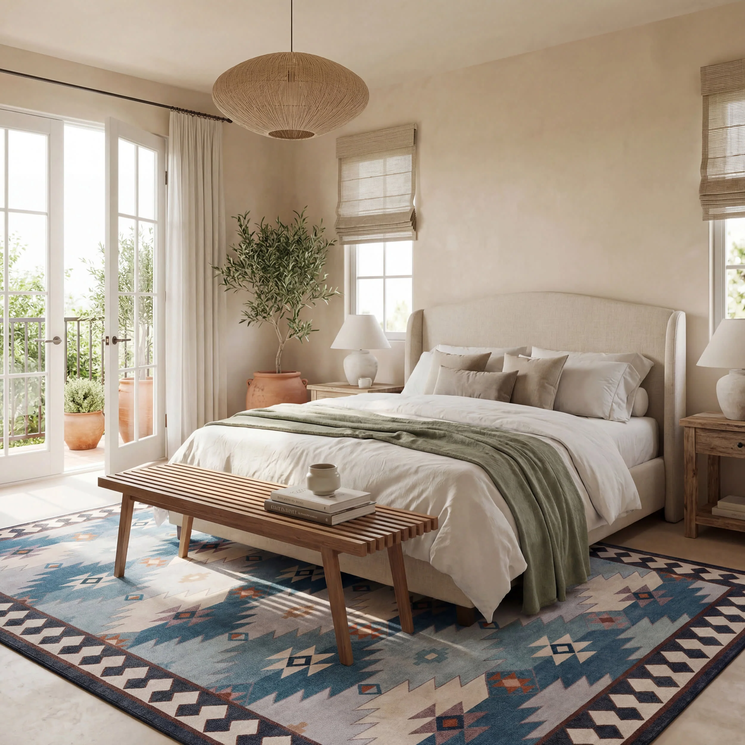 Jasdin Southwestern Washable Rug | Blue - Image 10