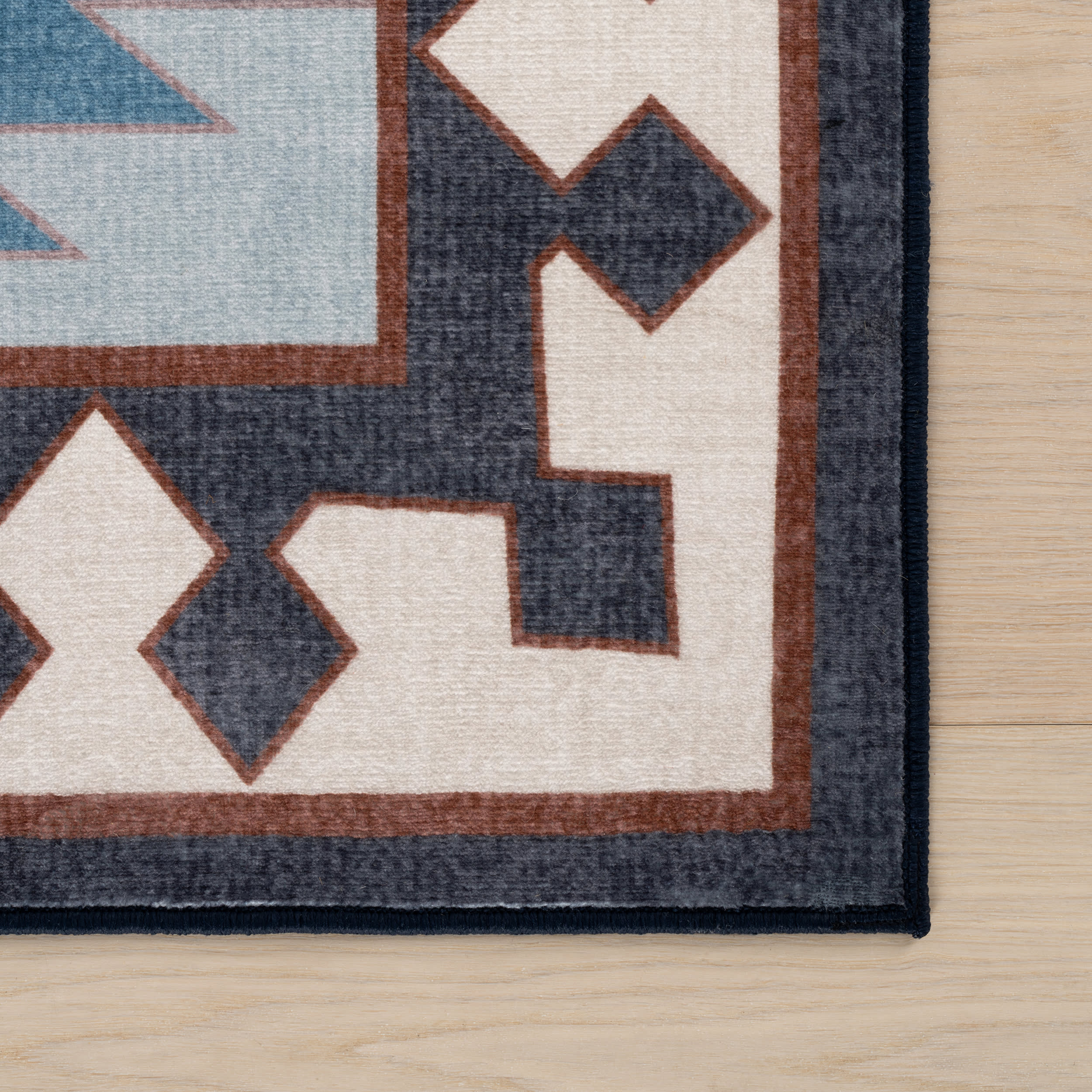 Jasdin Southwestern Washable Rug | Blue - Image 4