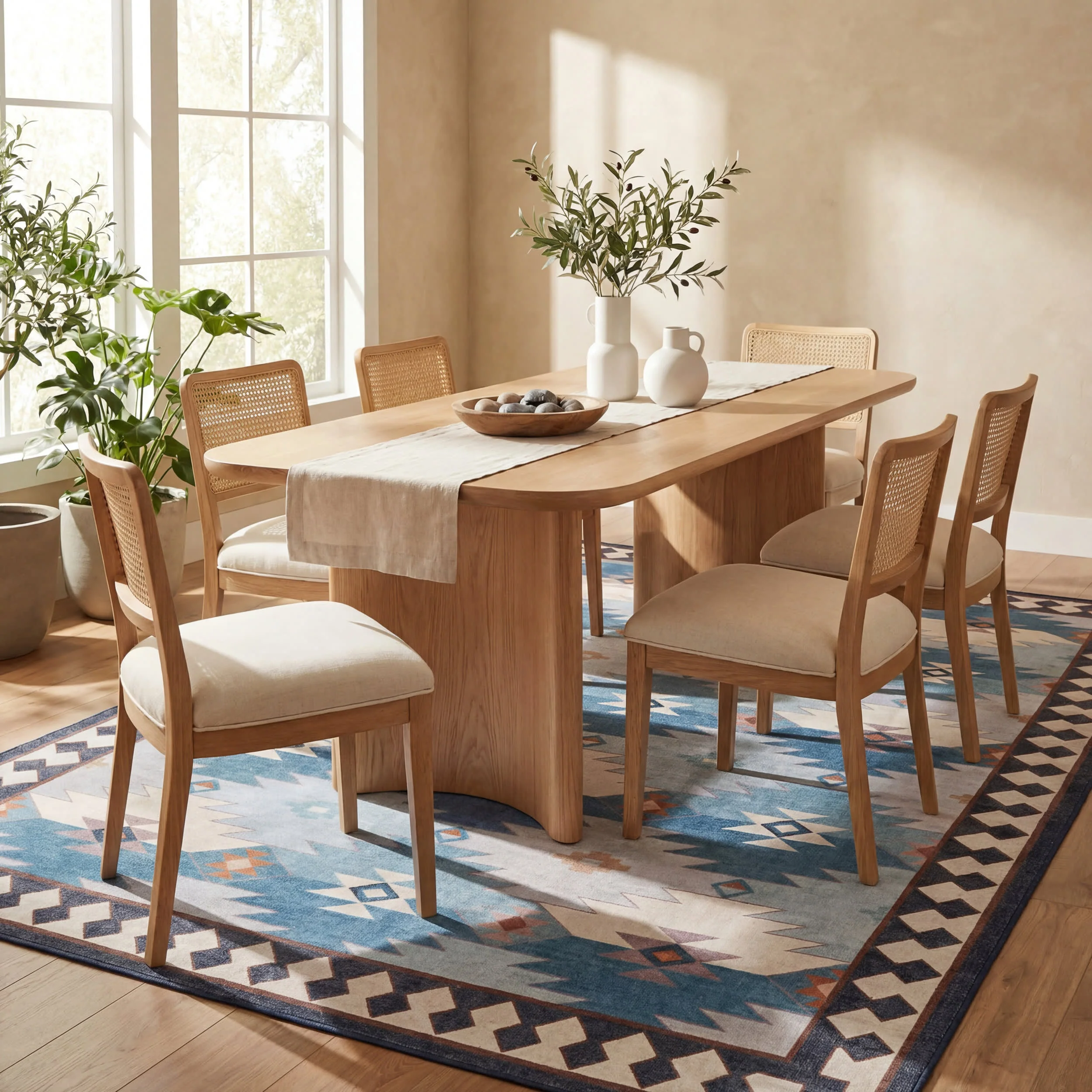 Jasdin Southwestern Washable Rug | Blue - Image 7