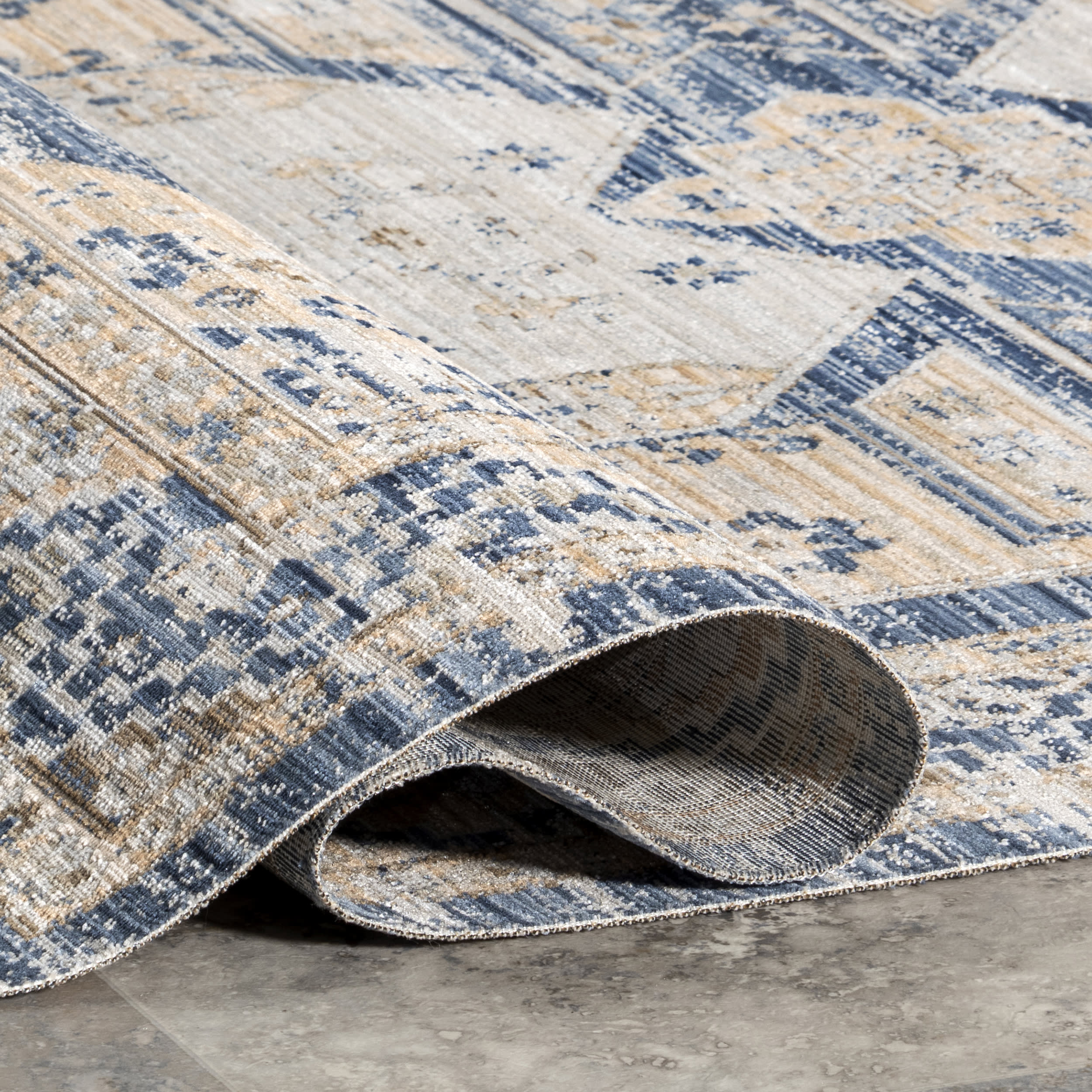 Jaycie Medallion Washable Indoor/Outdoor Rug | Blue - Image 9