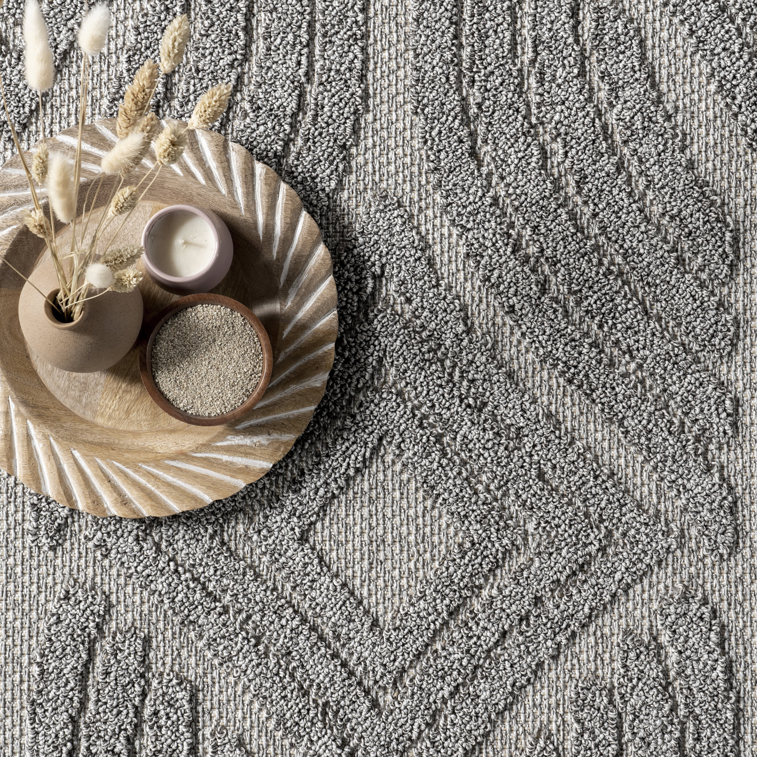 Jayda Diamond Indoor/Outdoor Rug | Grey - Image 6