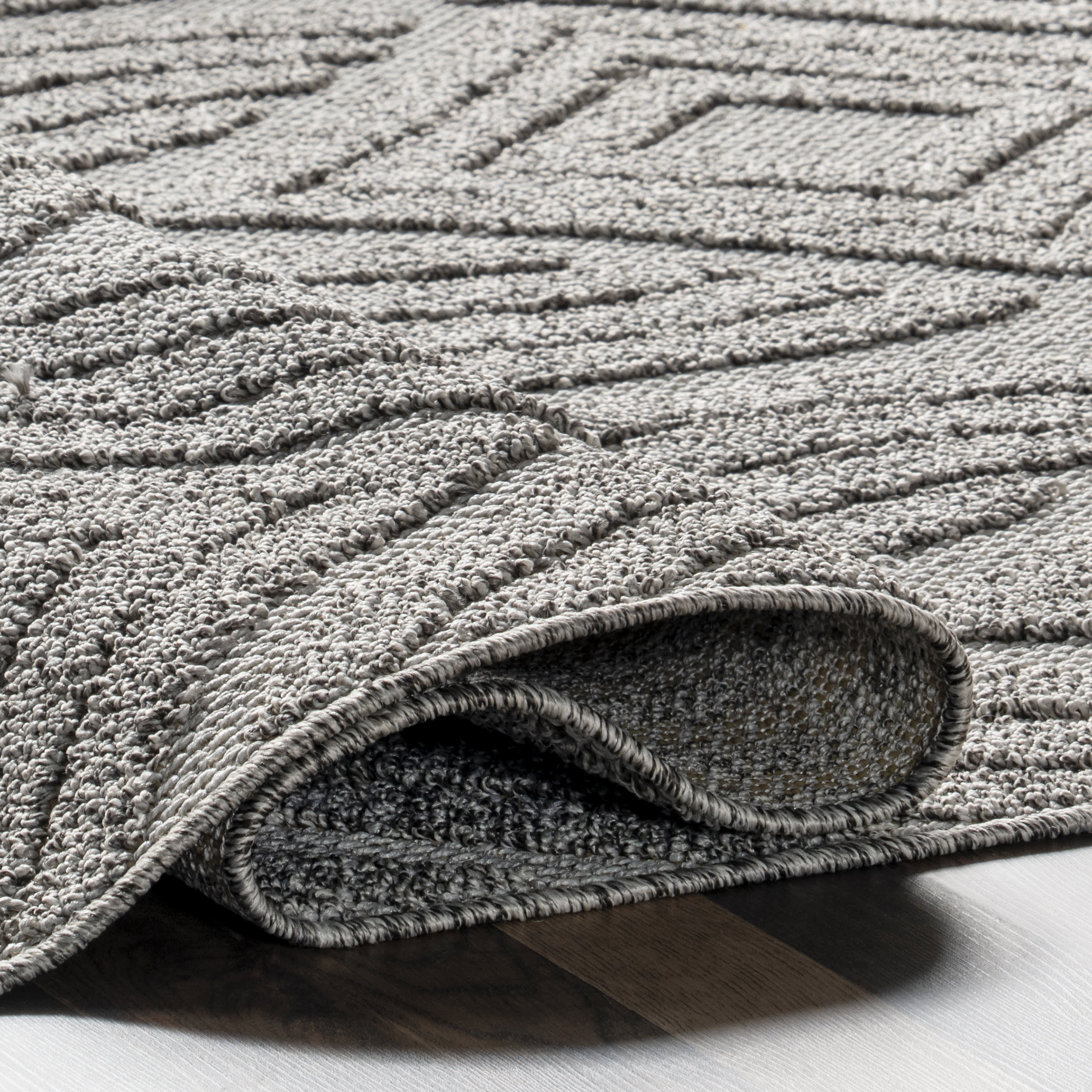 Jayda Diamond Indoor/Outdoor Rug | Grey - Image 7