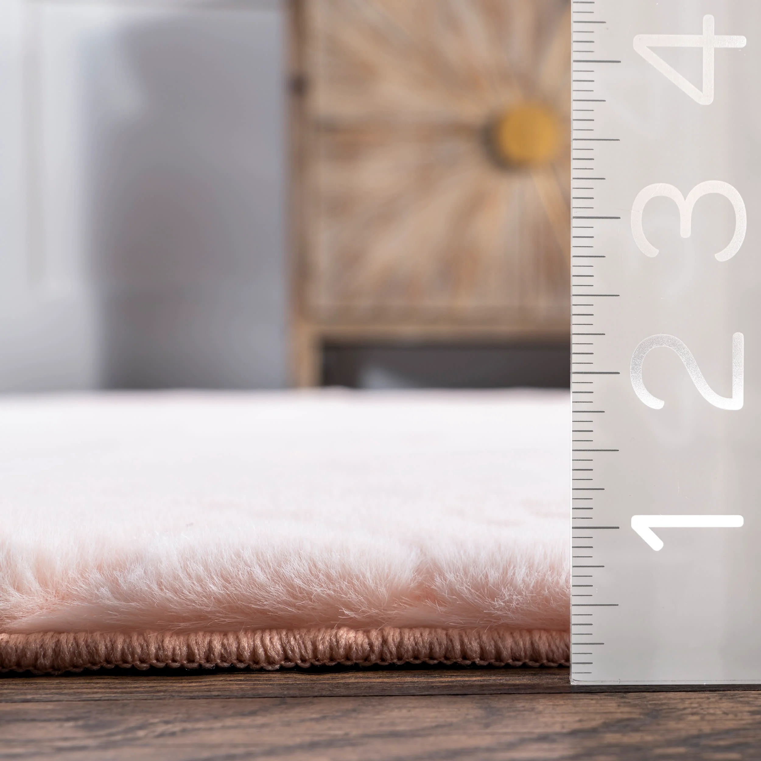 Jaylene Trellis Plush Cloud Washable Rug | Blush - Image 5