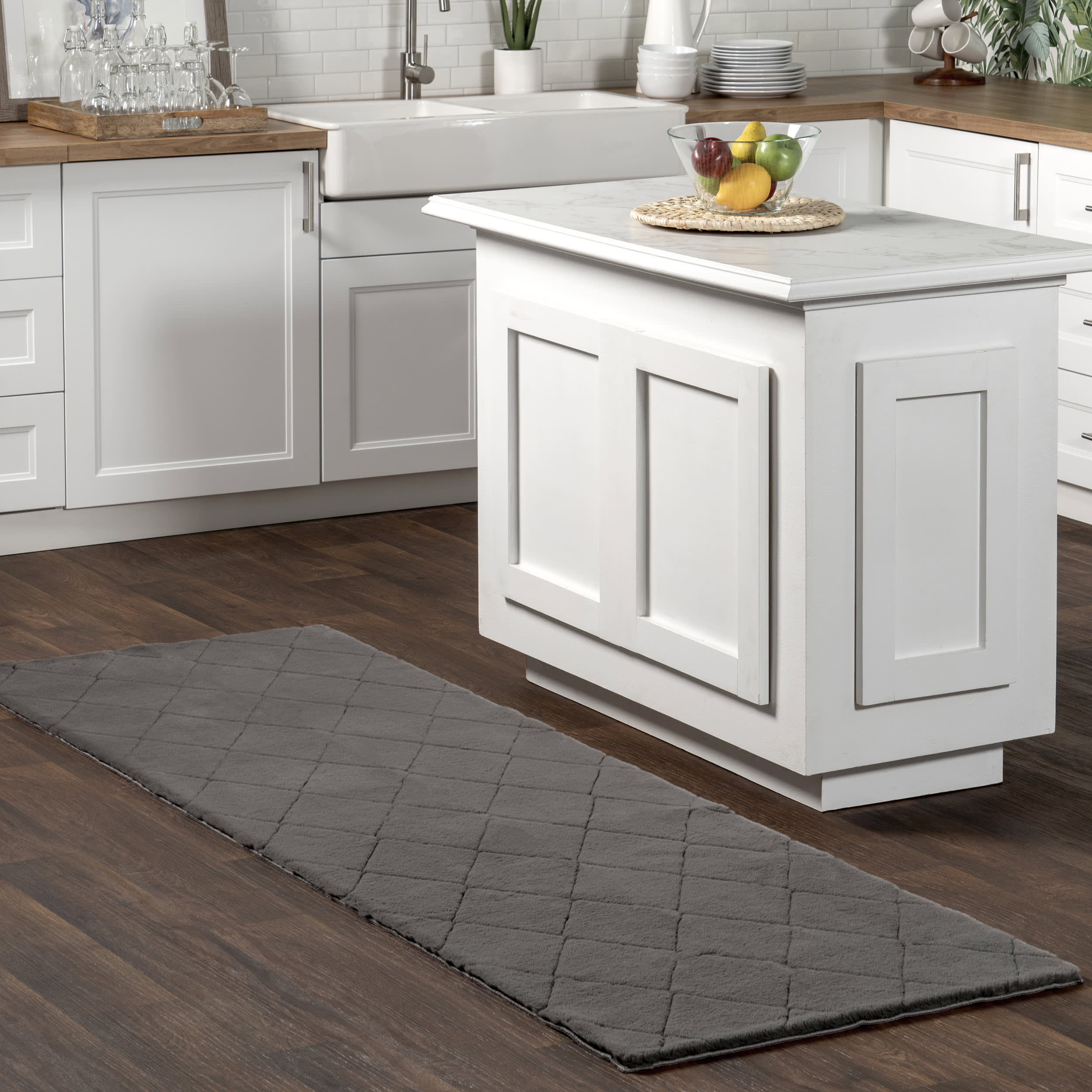 Jaylene Trellis Plush Cloud Washable Rug | Charcoal - Image 2