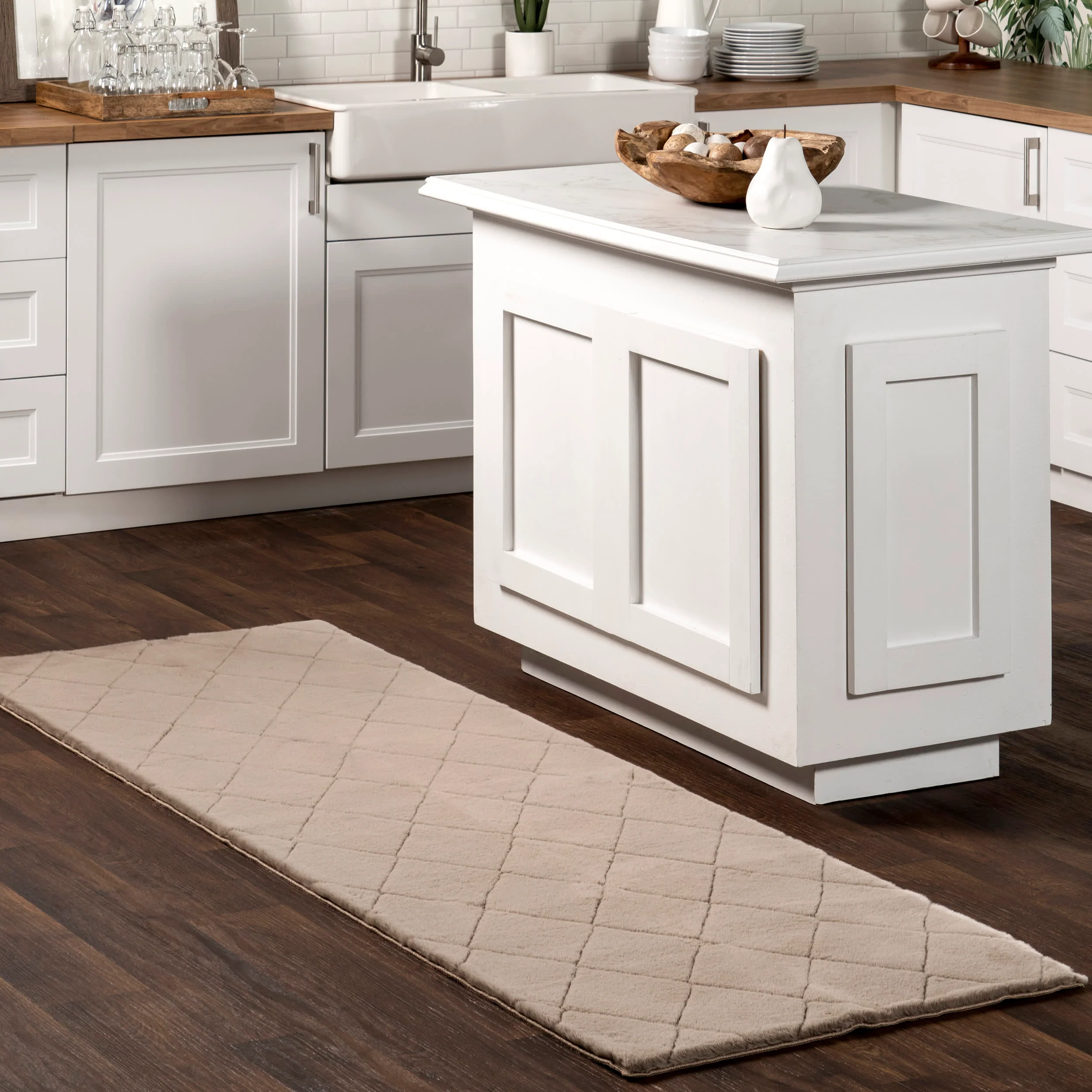 Jaylene Trellis Plush Cloud Washable Rug | Taupe - Image 2