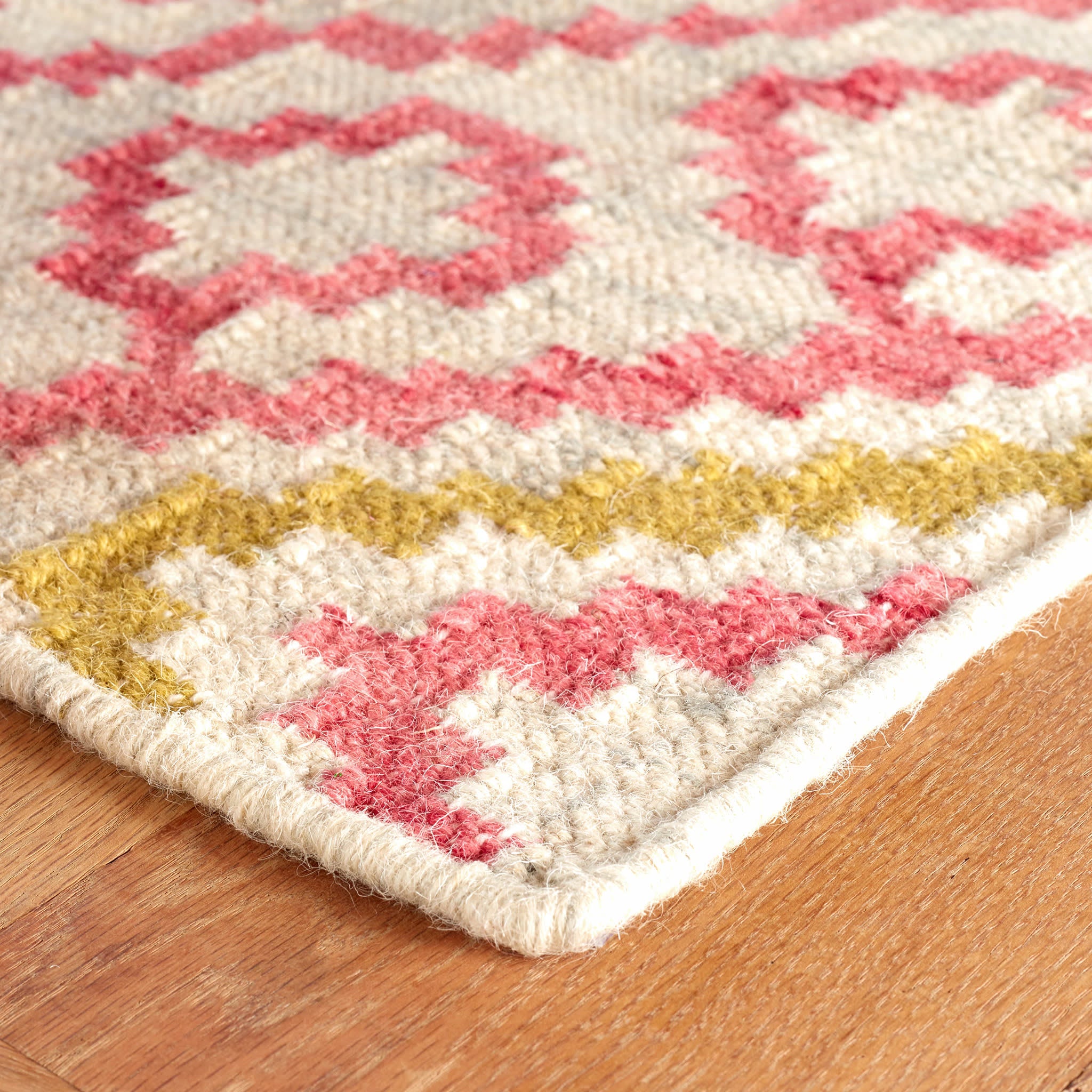 Jelly Roll Handwoven Wool Rug | Fuchsia - Image 5