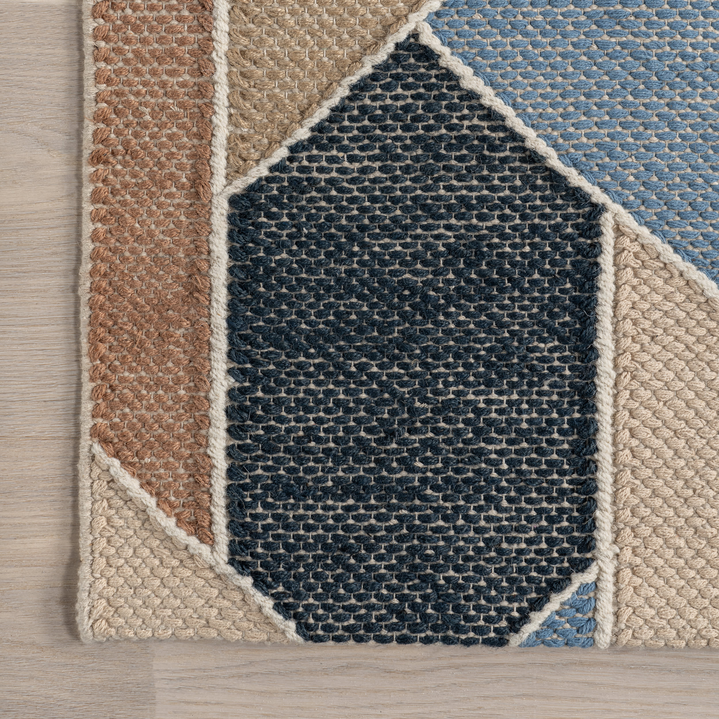 Jena Abstract Mid-century Modern Rug | Blue - Image 3