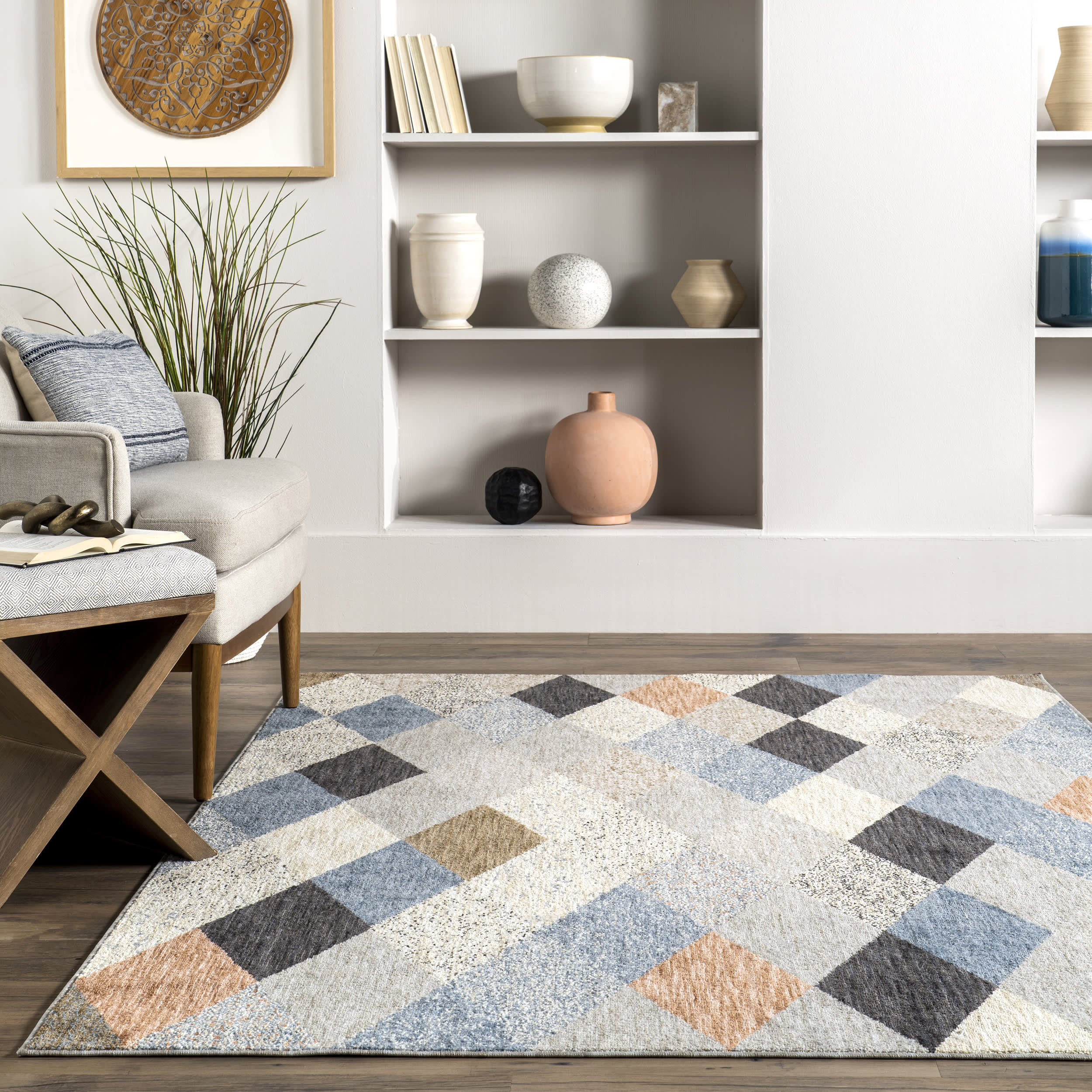 Jess Renewed Argyle Rug | Grey - Image 4