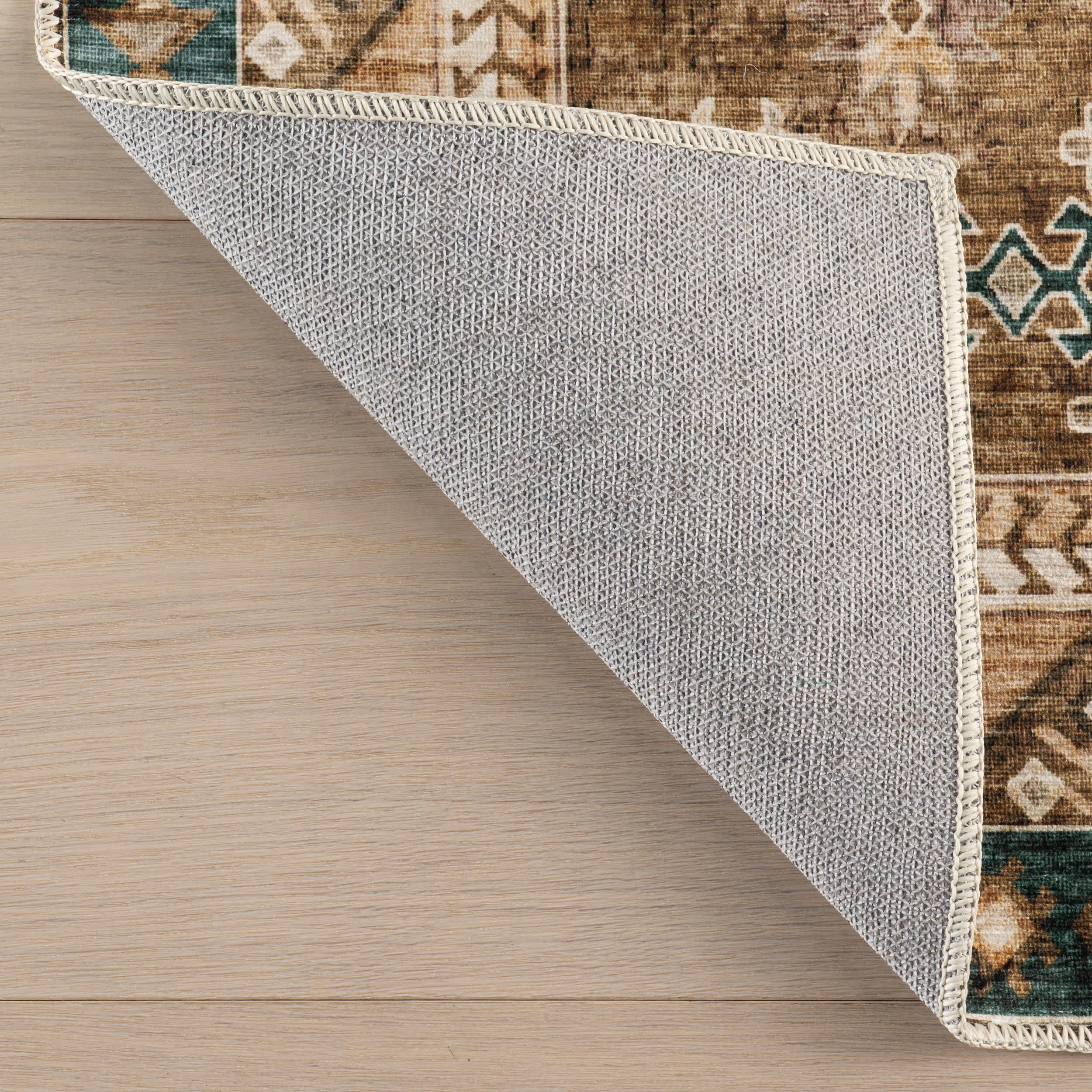Jessamine Spill Proof Washable Geometric Rug | Hunter Green - Image 7