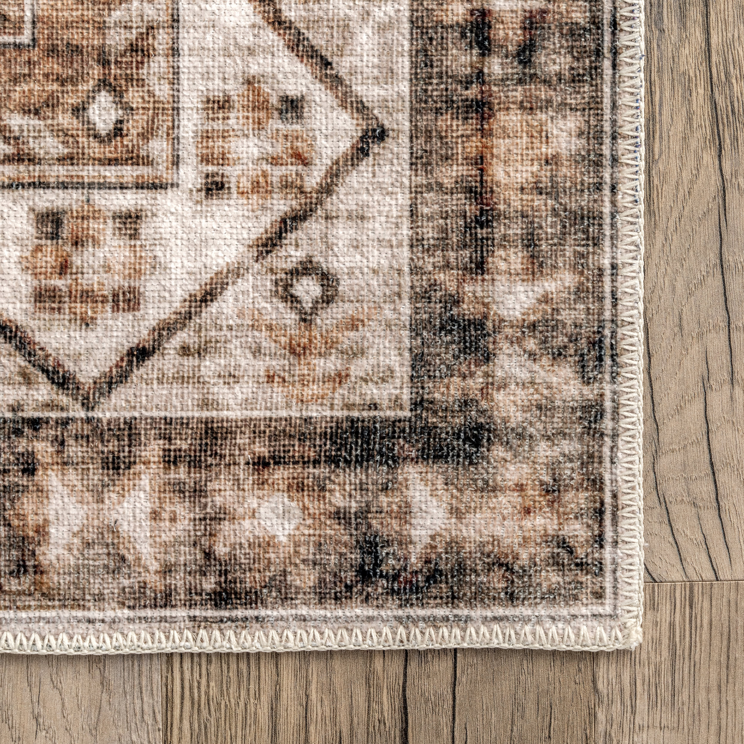 Jessamine Washable Geometric Rug | Beige - Image 3