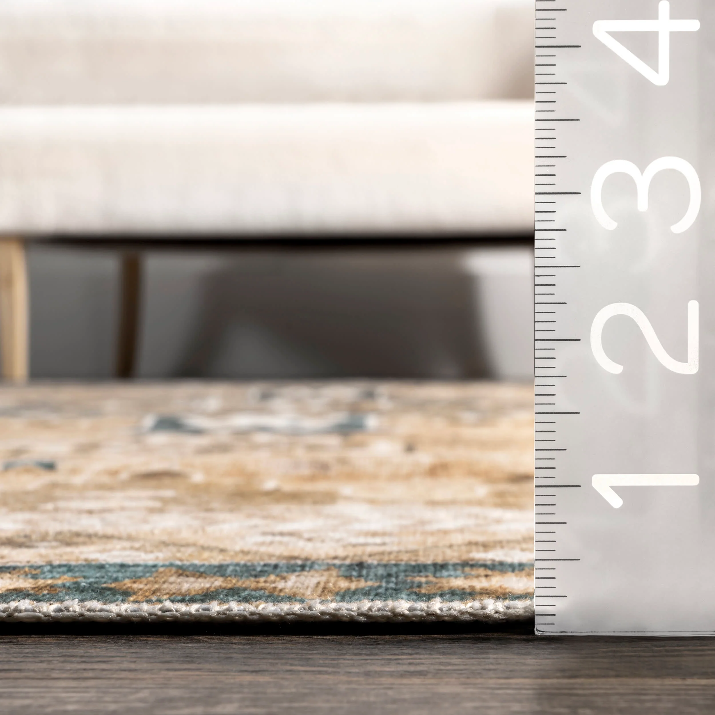 Jessamine Washable Geometric Rug | Hunter Green - Image 4