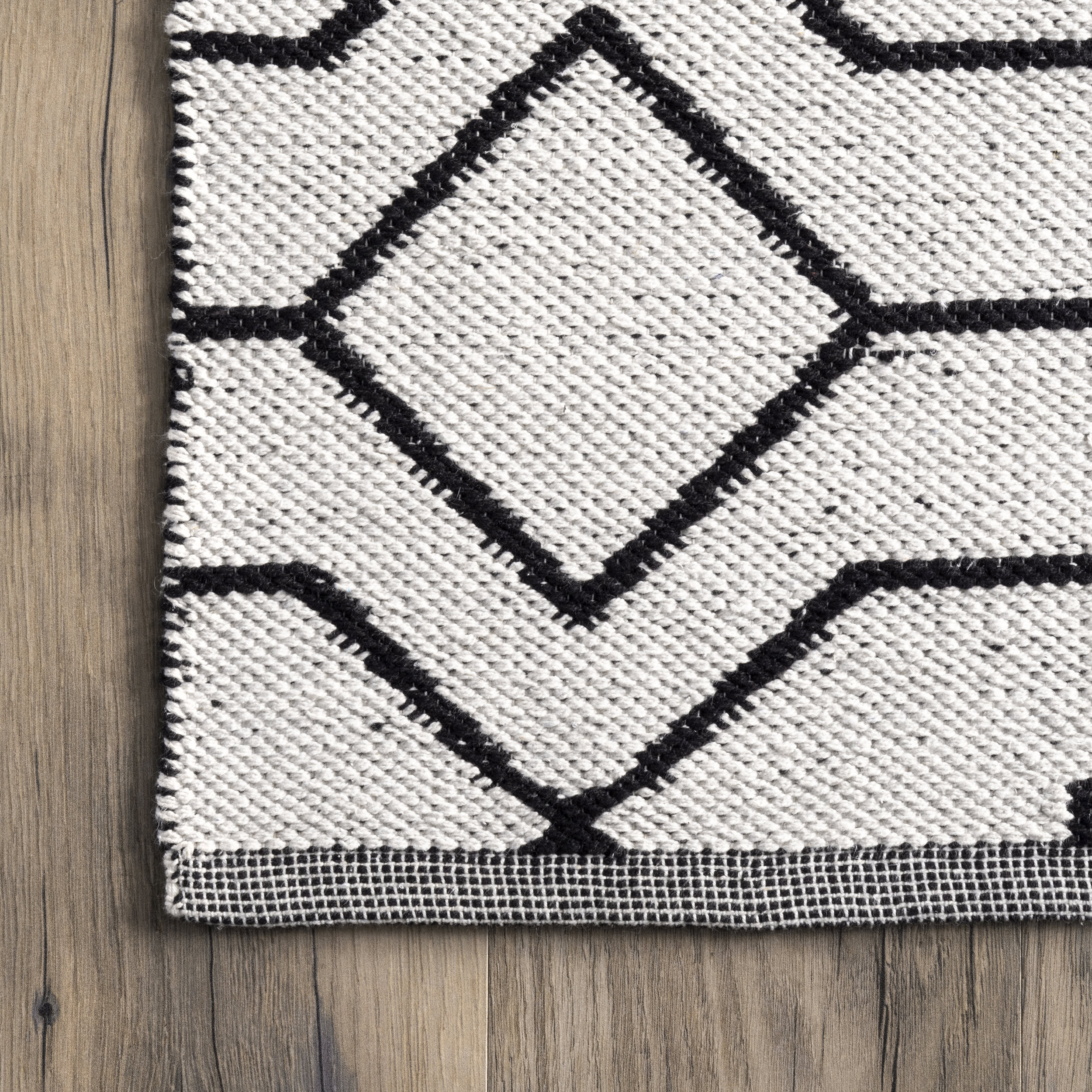 Jessica Reversible Cotton Trellis Rug | Ivory - Image 3