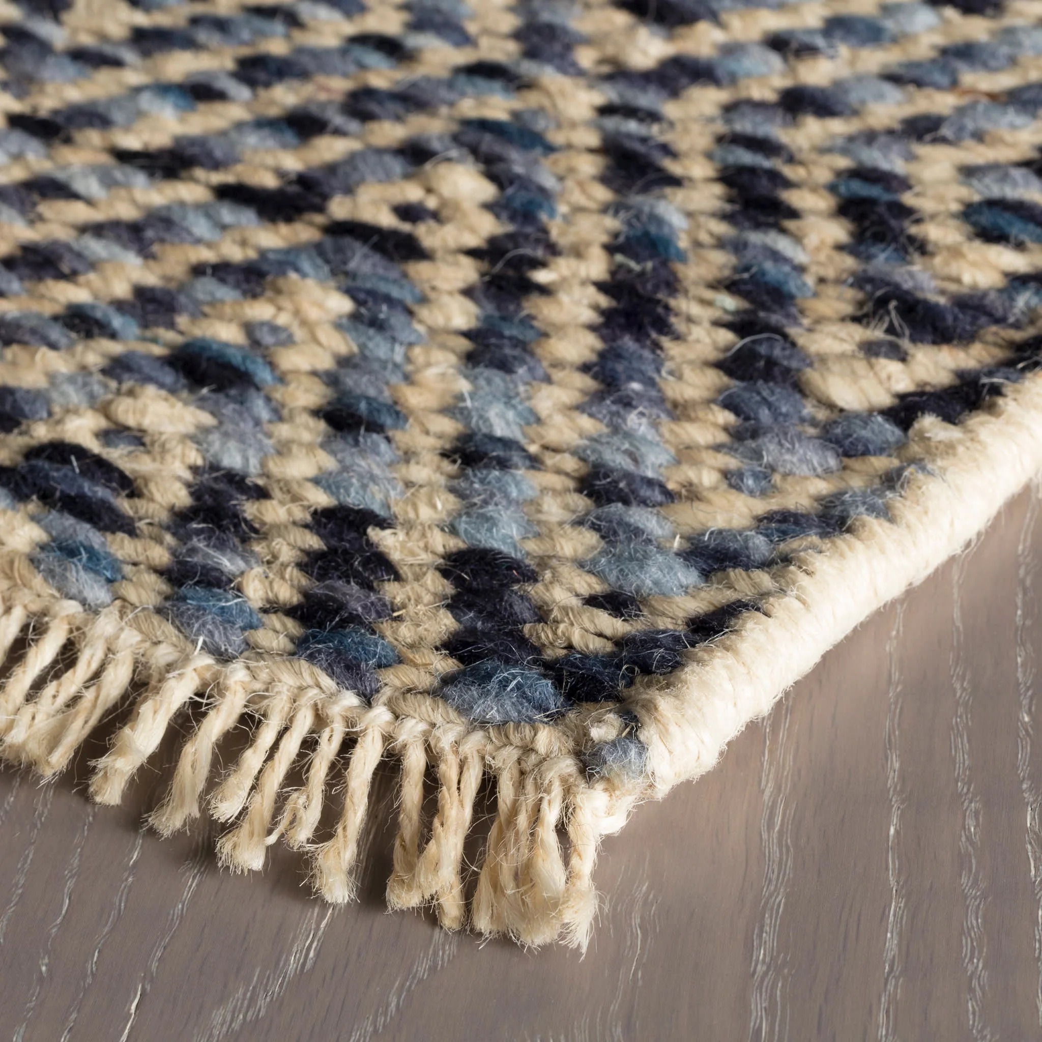 Jewel Handwoven Jute Rug | Blue - Image 3