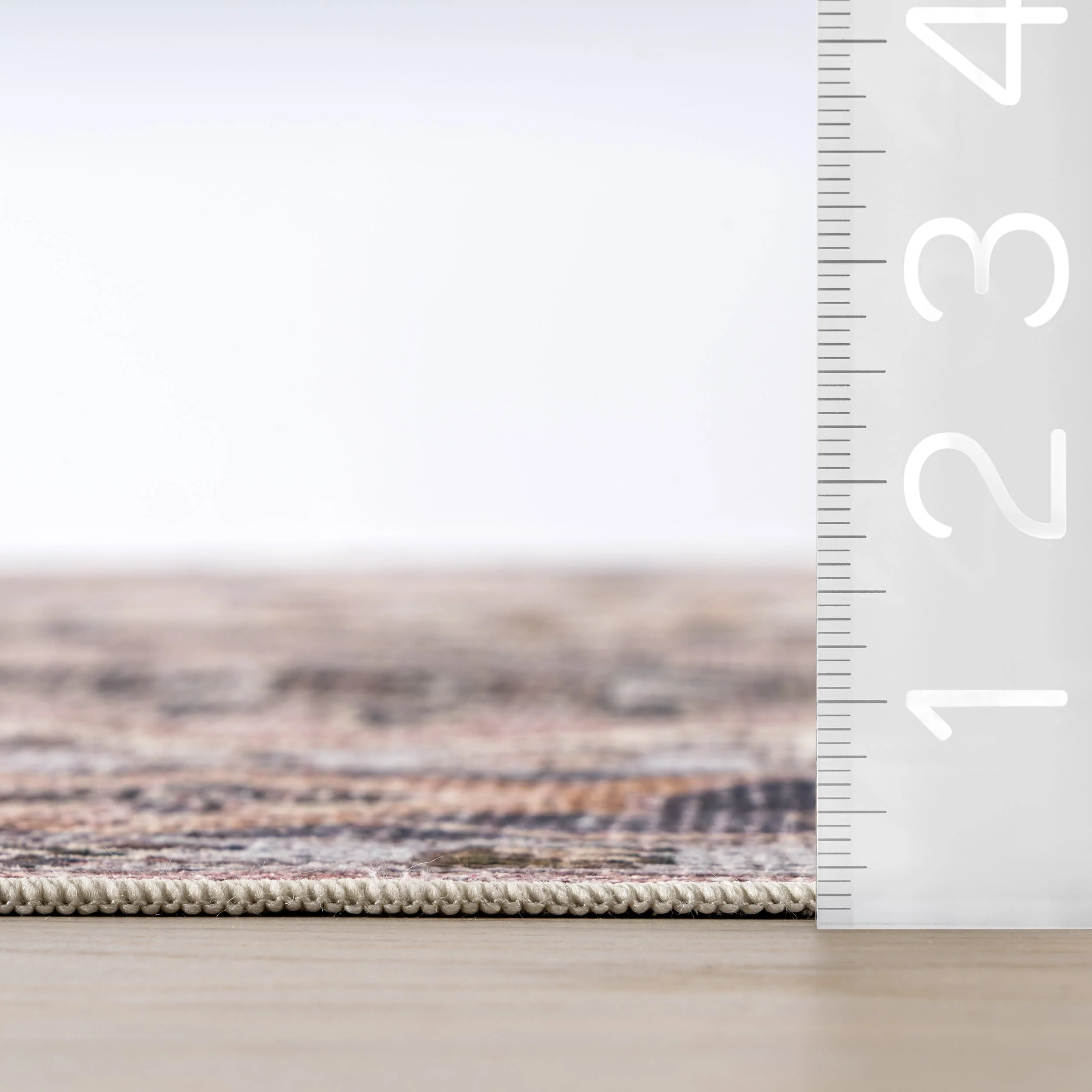 Jewel Medallion Spill Proof Washable Rug | Light Pink - Image 6