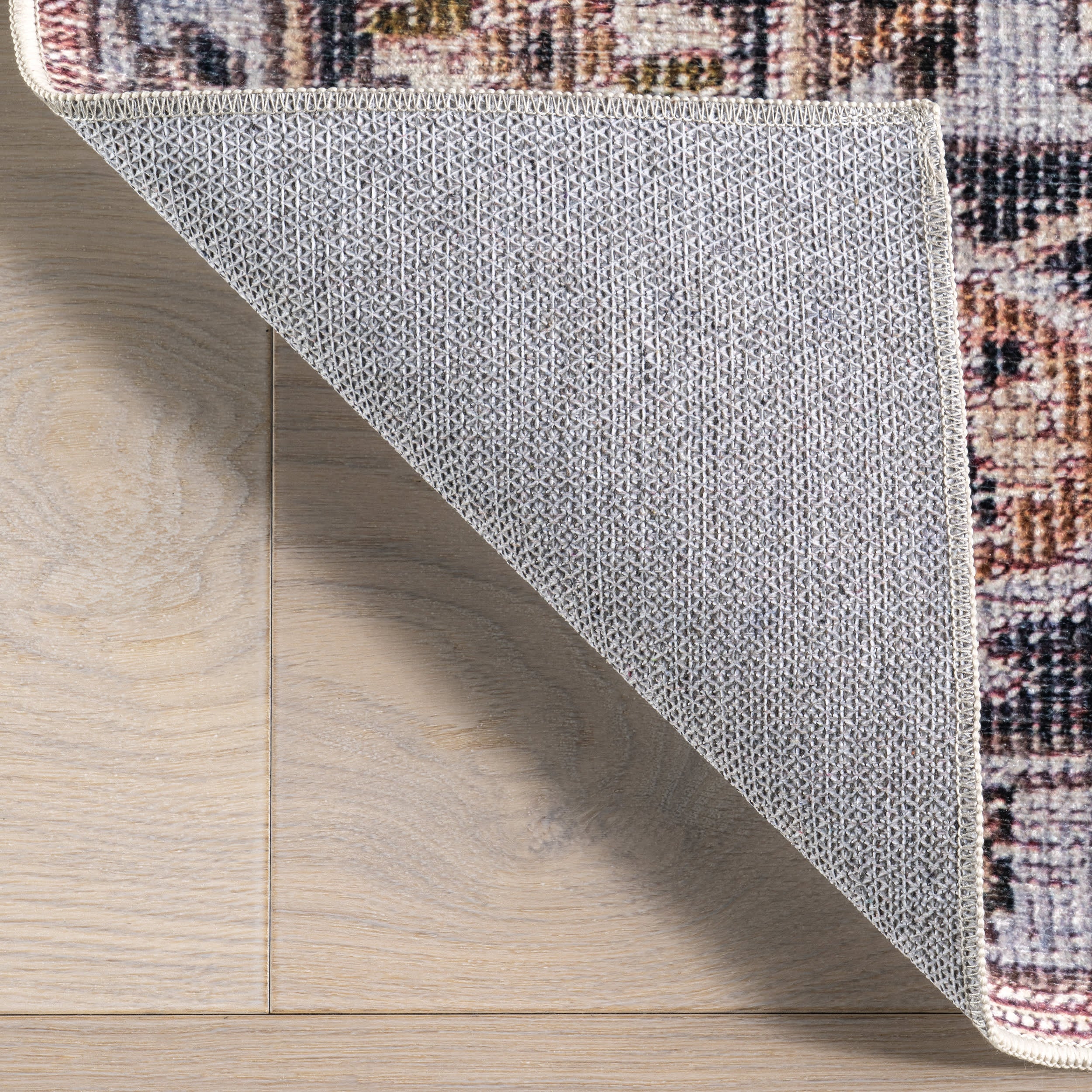 Jewel Medallion Spill Proof Washable Rug | Light Pink - Image 7