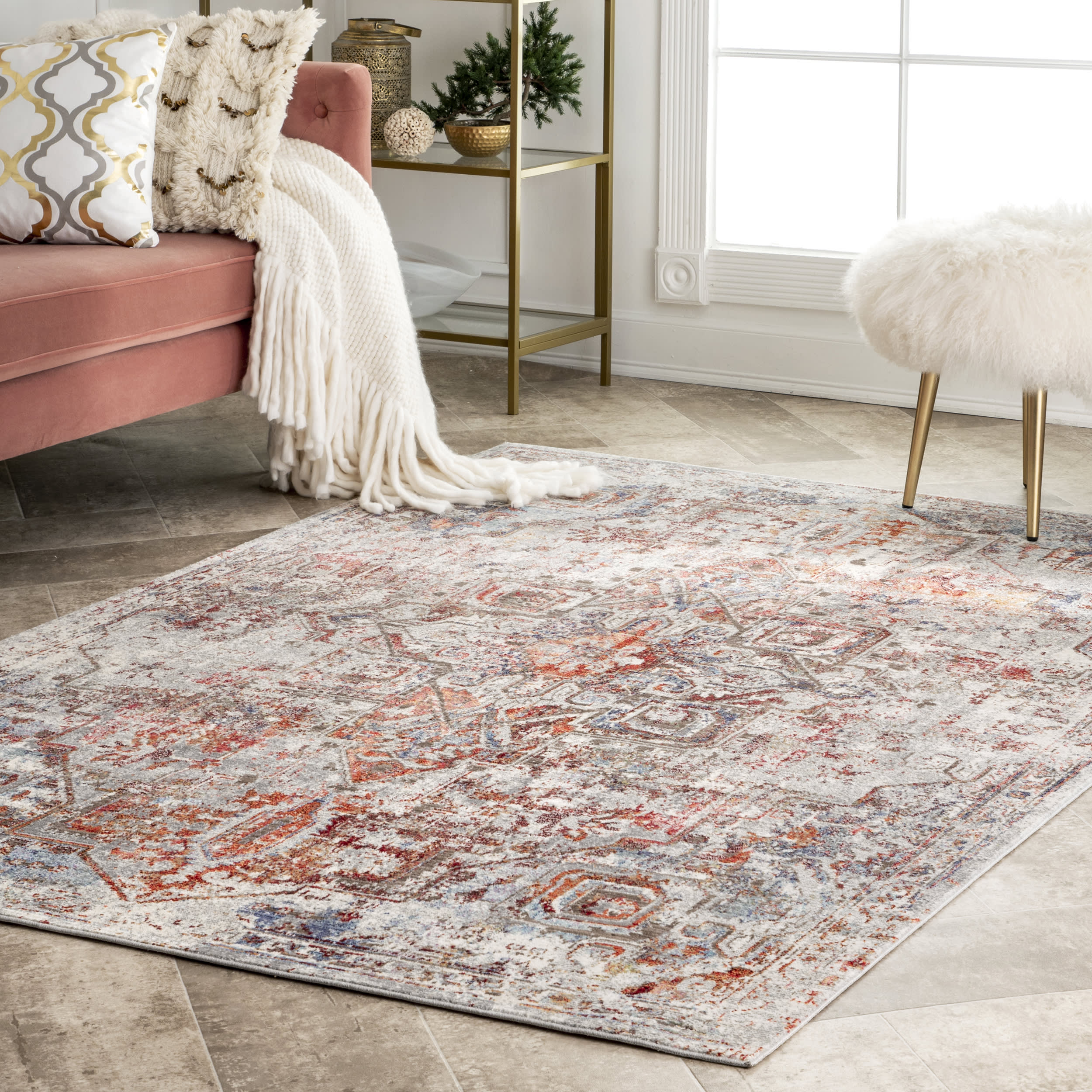 Jeweled Medallion Rug | Orange - Image 2