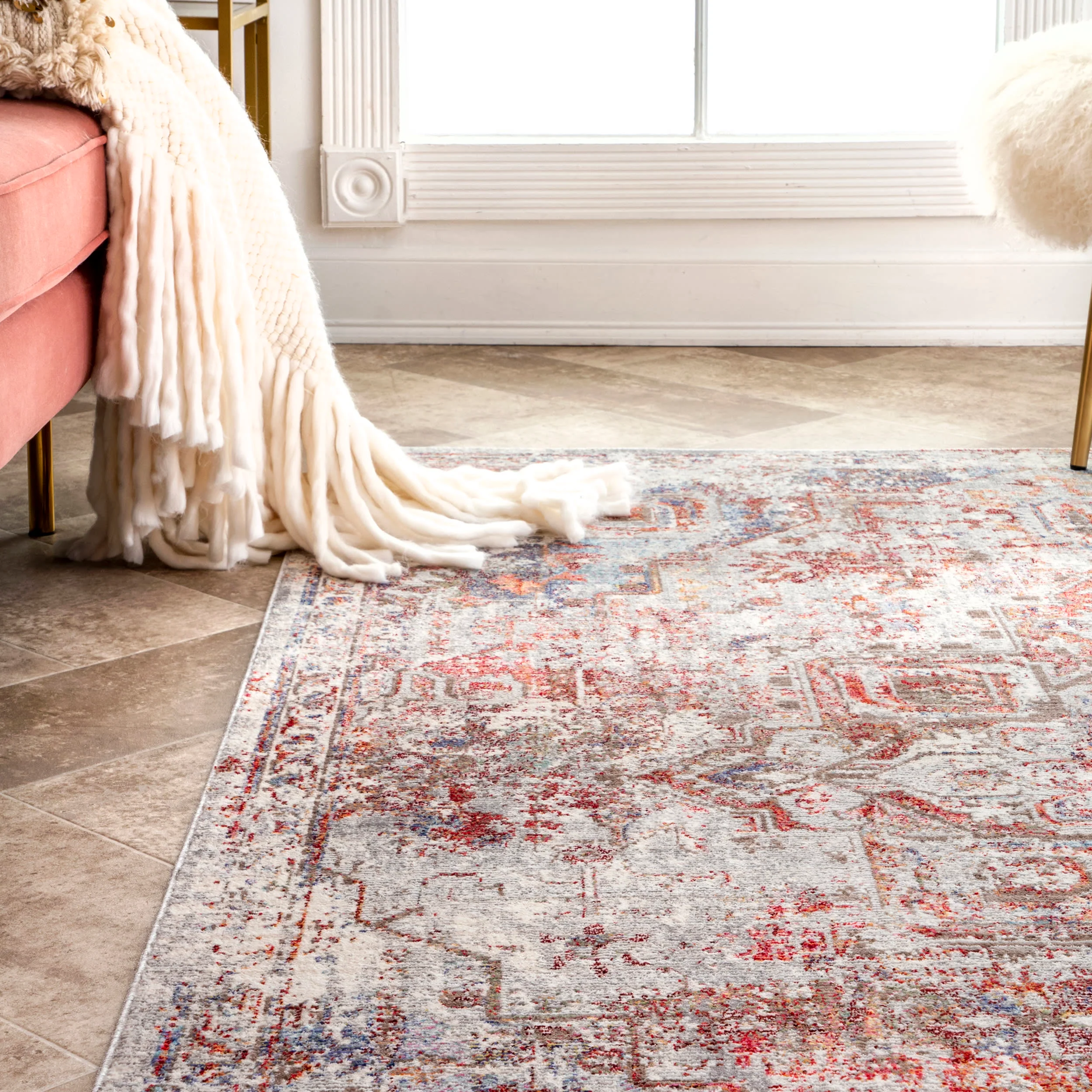 Jeweled Medallion Rug | Orange - Image 4