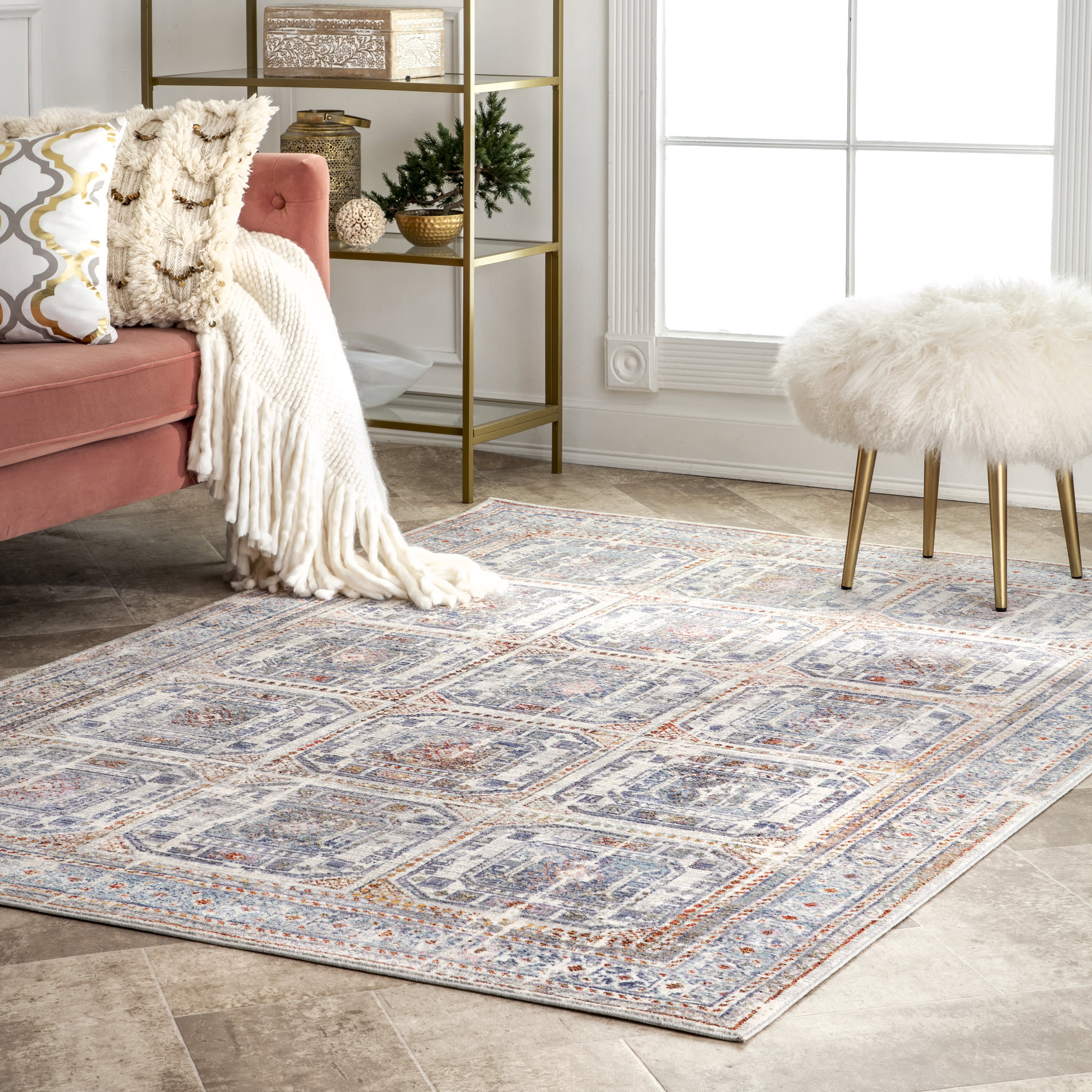 Jeweled Tiles Rug | Multicolor - Image 2