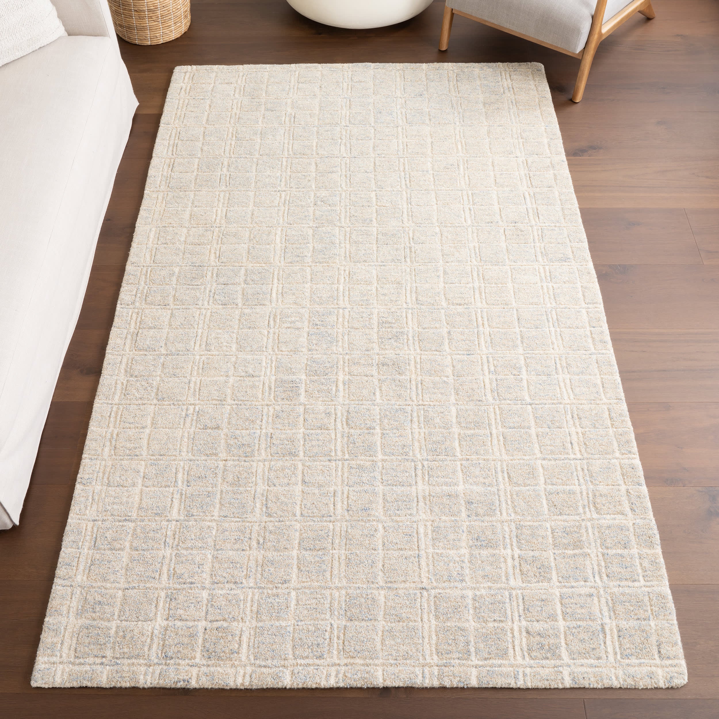 Jianna Checkered Rug | Blue Grey - Image 2