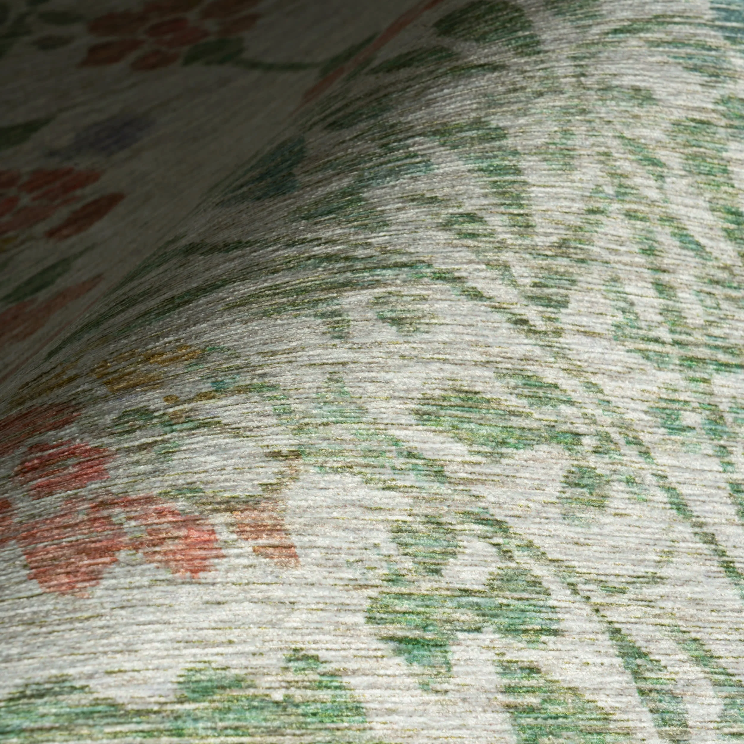 Jilema Floral Transitional Washable Rug | Ivory - Image 3