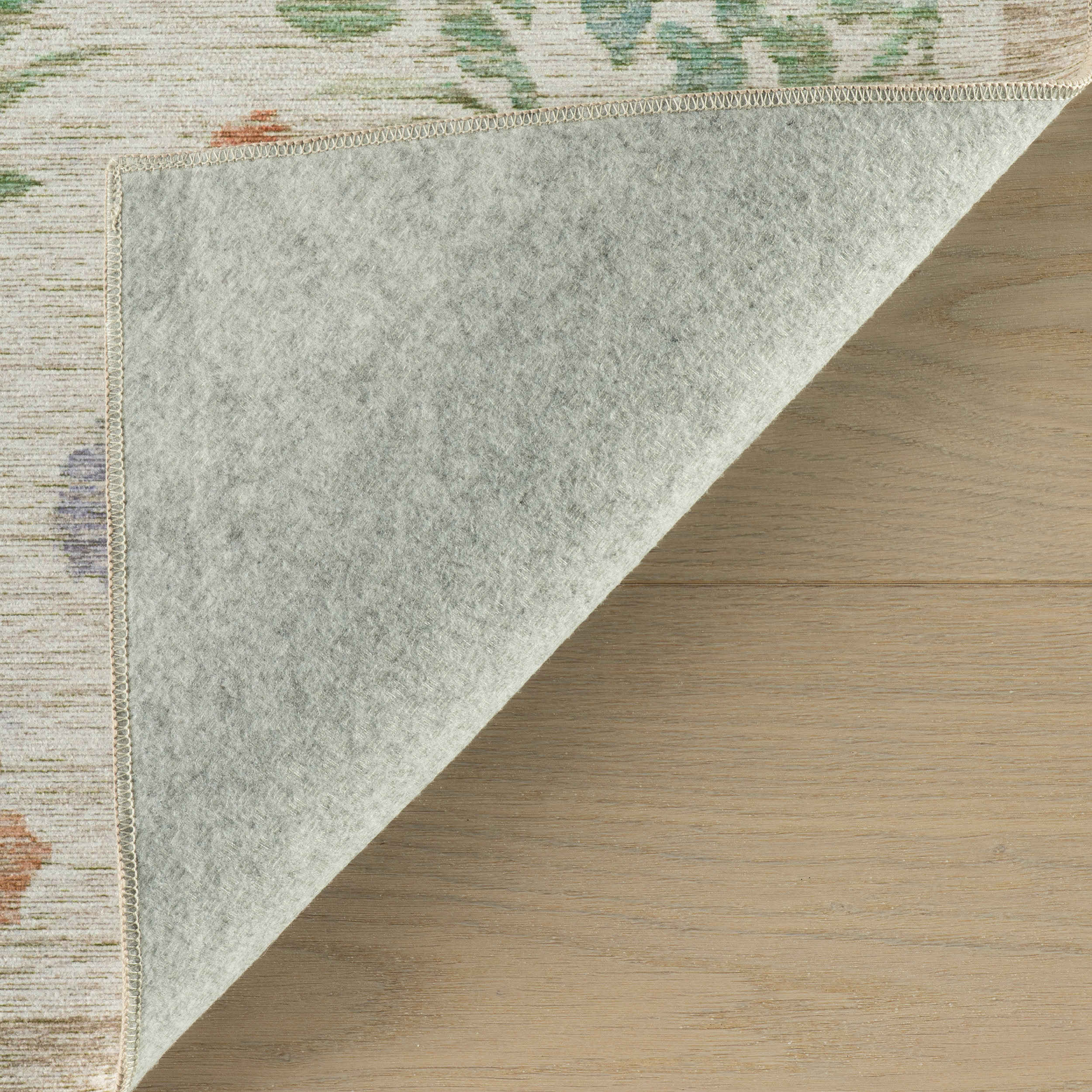 Jilema Floral Transitional Washable Rug | Ivory - Image 6