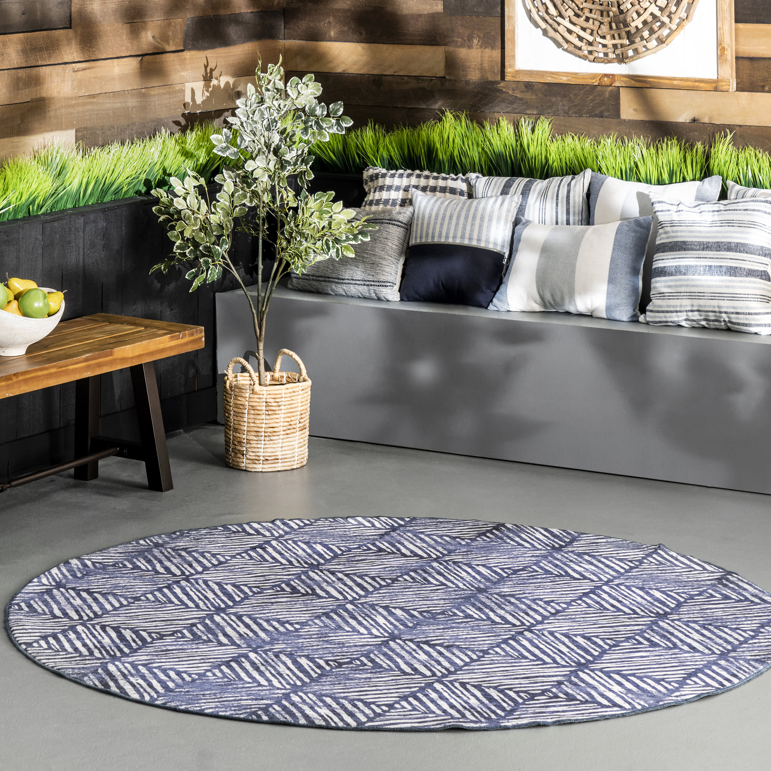 Johanna Tiled Washable Indoor/Outdoor Rug | Blue - Image 2