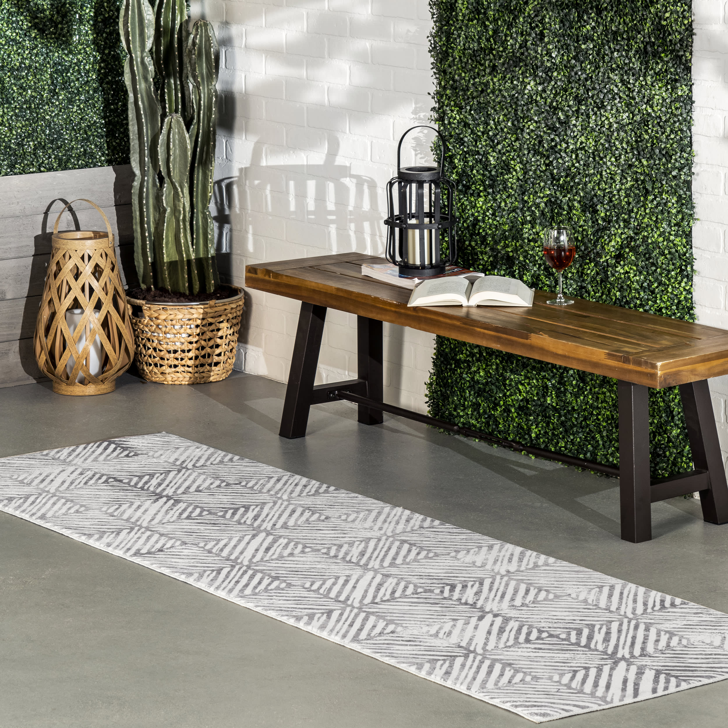 Johanna Tiled Washable Indoor/Outdoor Rug | Grey - Image 2