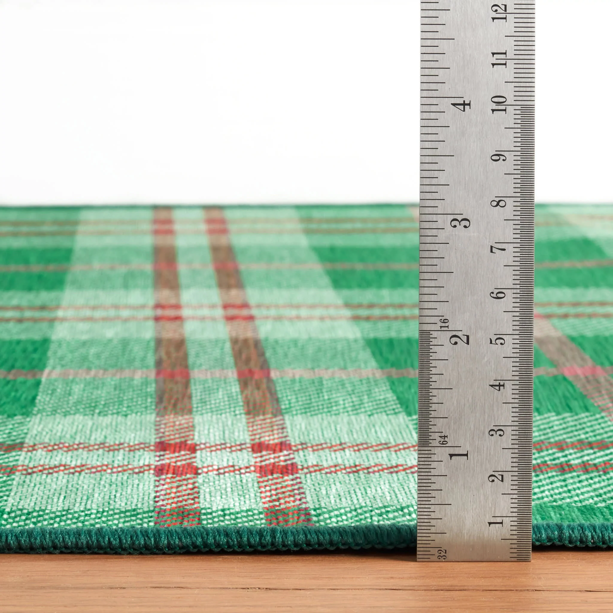 Jolly Plaid Machine Washable Rug | Green - Image 7
