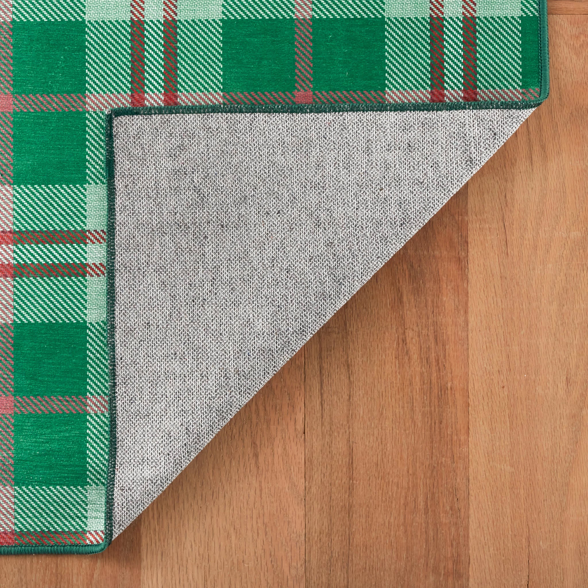 Jolly Plaid Machine Washable Rug | Green - Image 9
