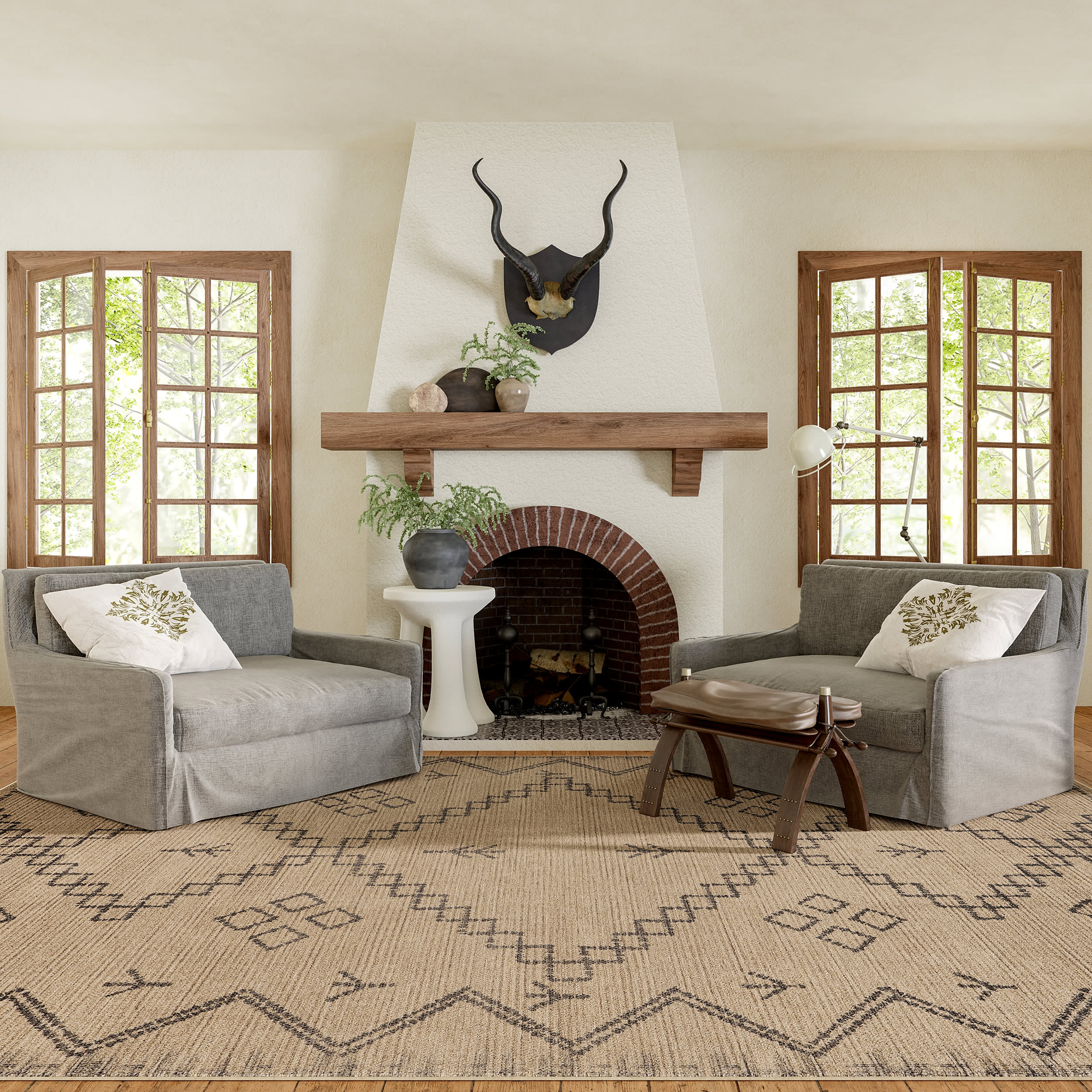 Jonquil Easy-Jute Washable Diamond Rug | Natural - Image 2
