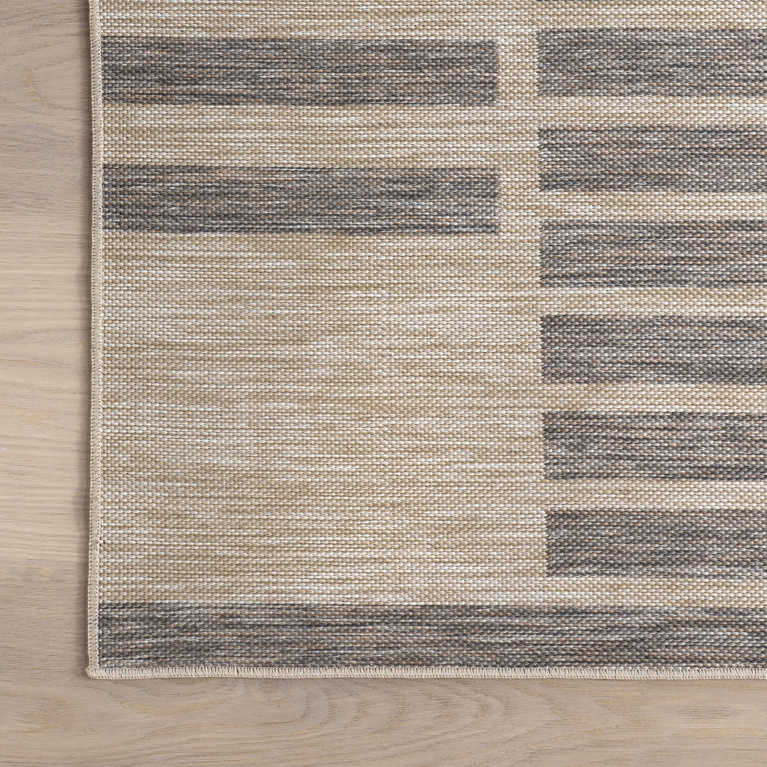 Jordan Blocked Stripes Indoor/Outdoor Rug | Light Grey - Image 4