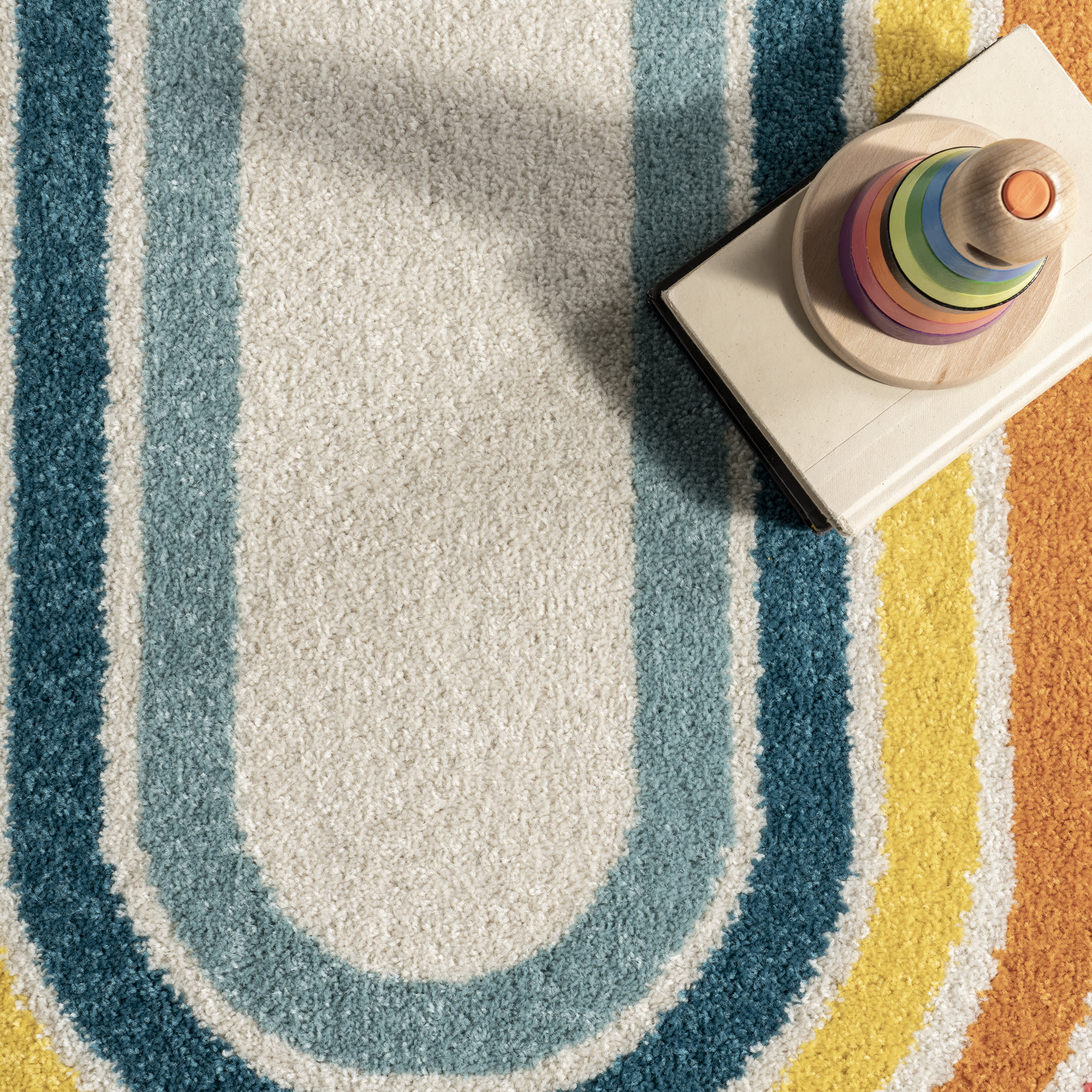 Jordana Kids Rainbow Stripe Rug | Multicolor - Image 7