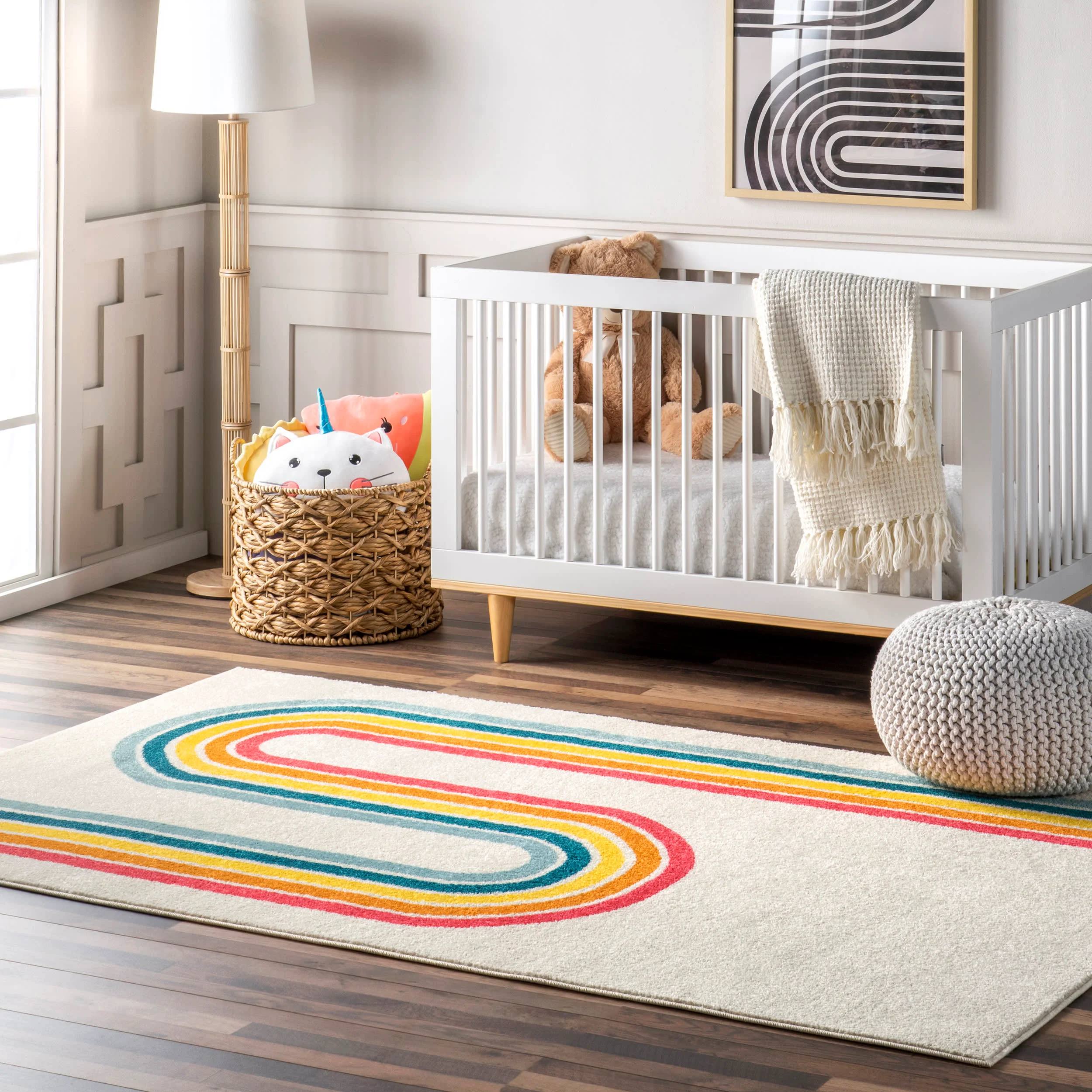 Jordana Kids Rainbow Stripe Rug | Multicolor - Image 8