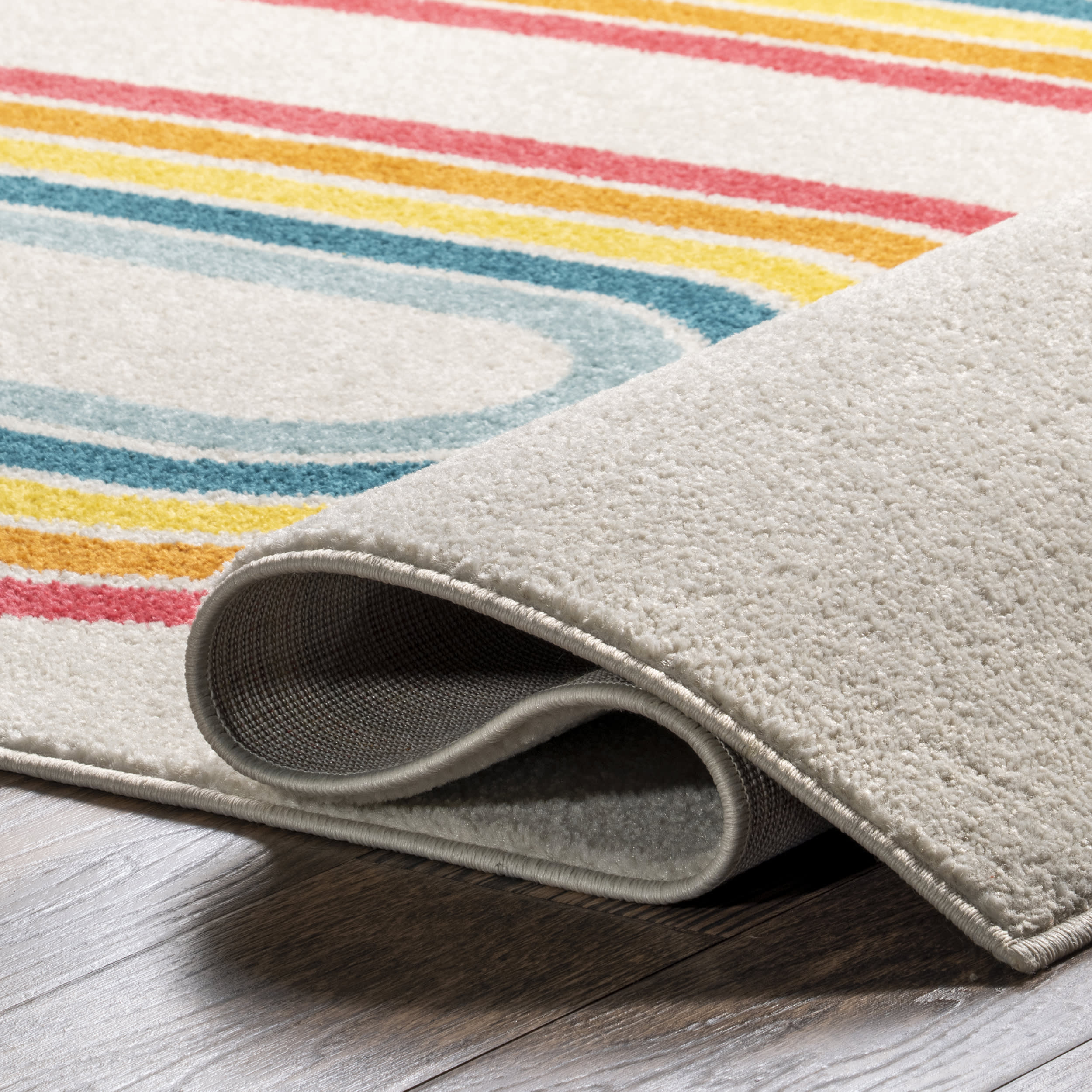 Jordana Kids Rainbow Stripe Rug | Multicolor - Image 9