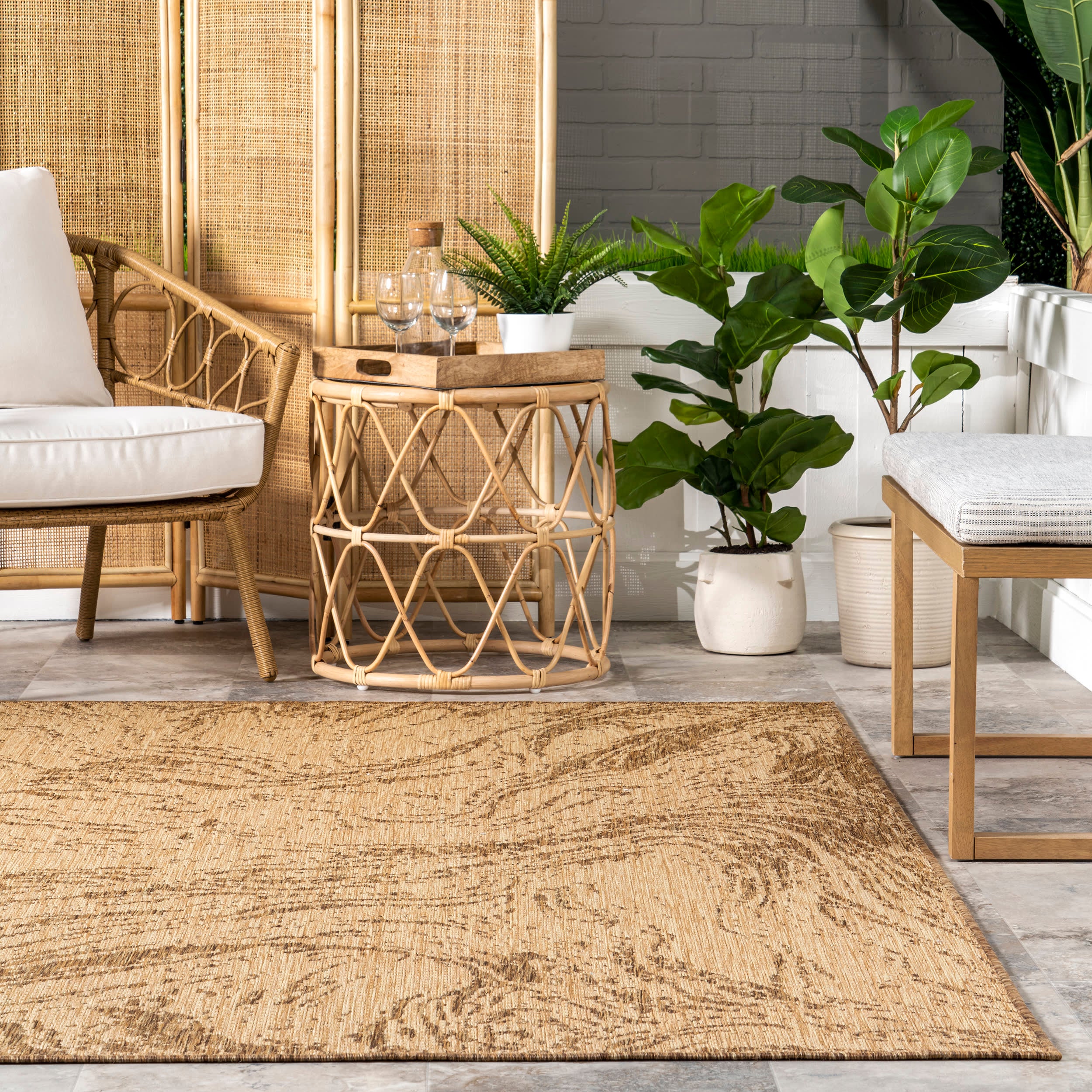 Jordana Marble Indoor/Outdoor Rug | Brown - Image 4